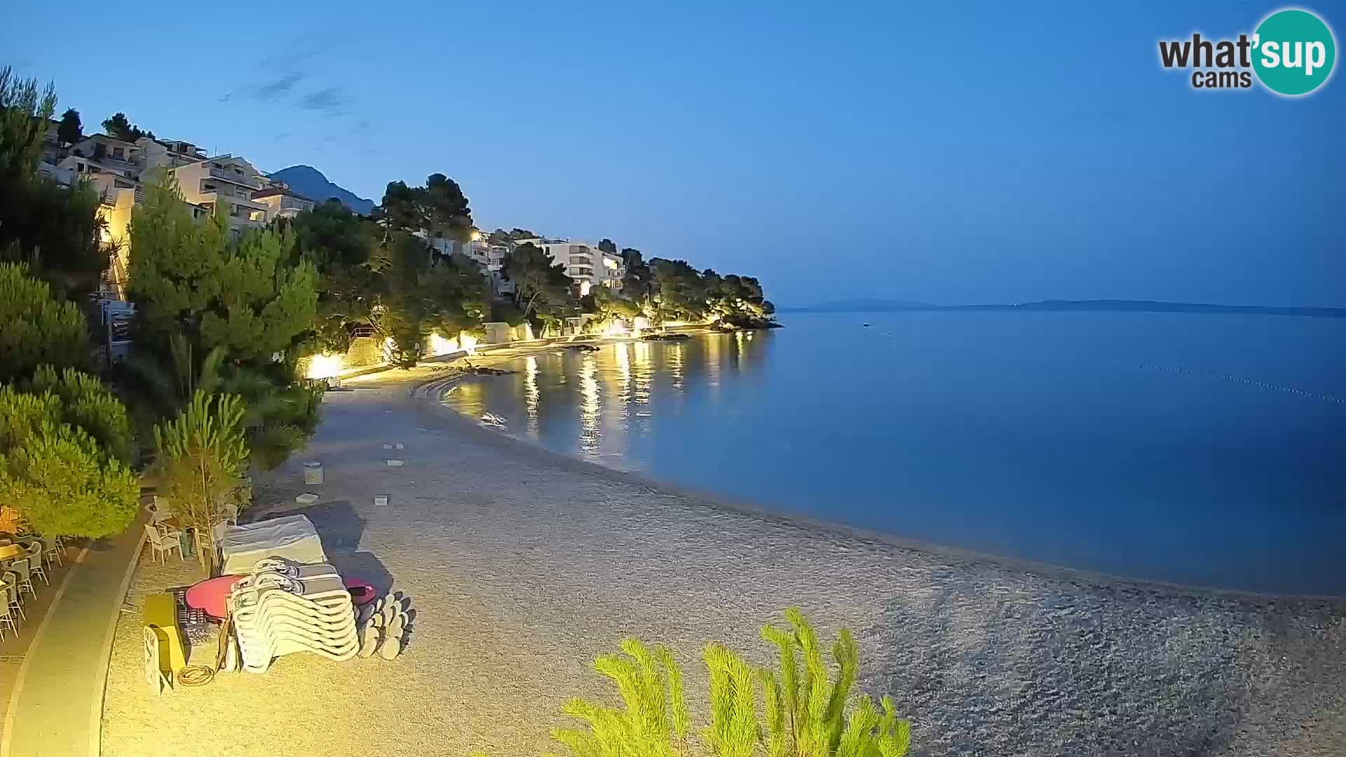 Spletna kamera Plaža Lučica Brela – Pogled v živo na Jadransko obalo