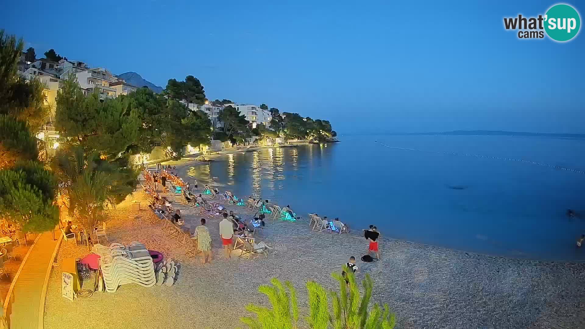 Webcam Lučica Strand Beach Brela – Liveblick von der Adriaküste