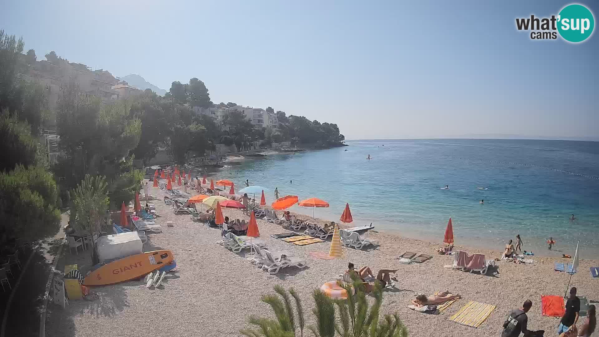 Web kamera Plaža Lučica Brela – Pogled uživo na jadransku obalu