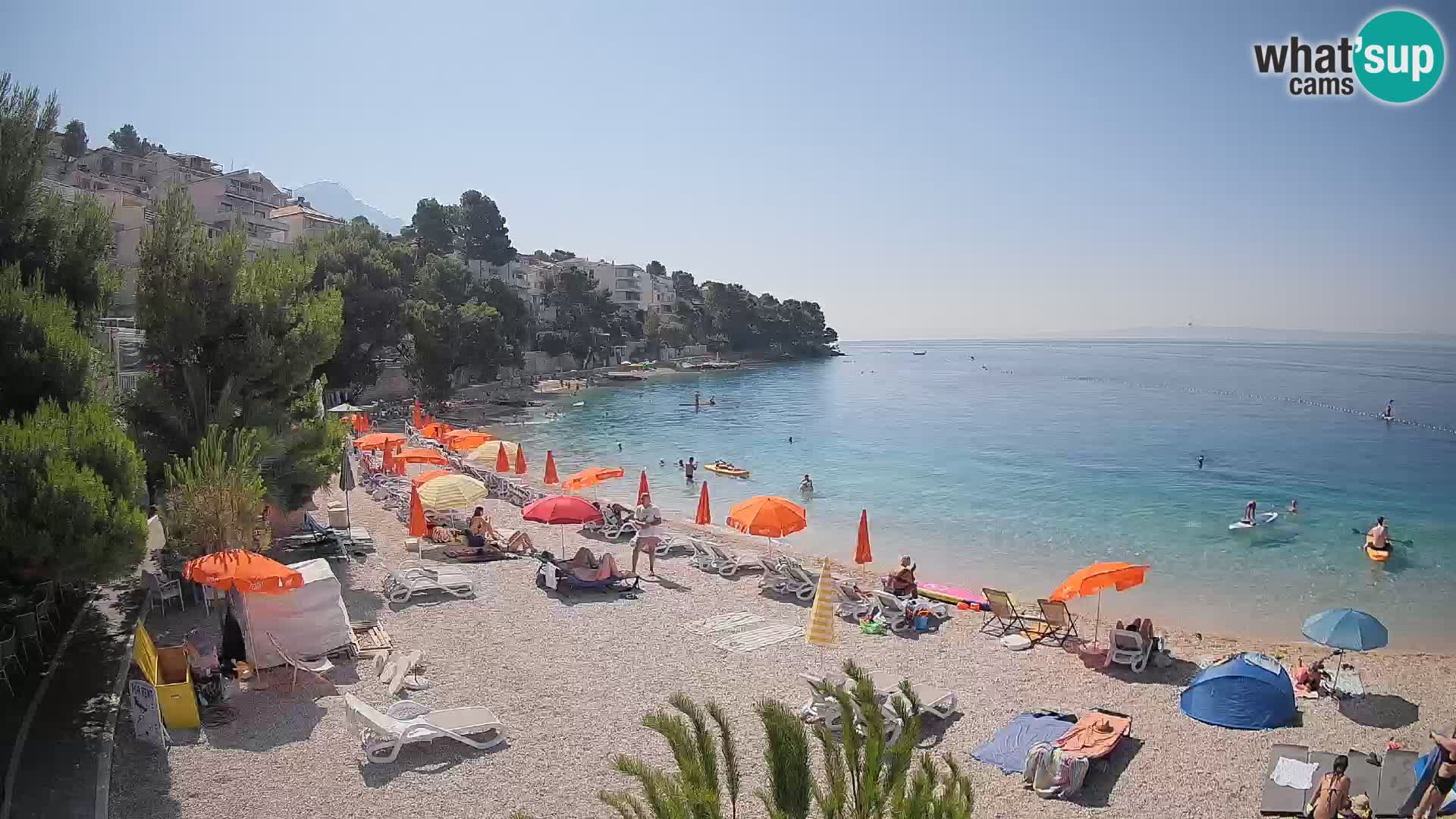 Spletna kamera Plaža Lučica Brela – Pogled v živo na Jadransko obalo