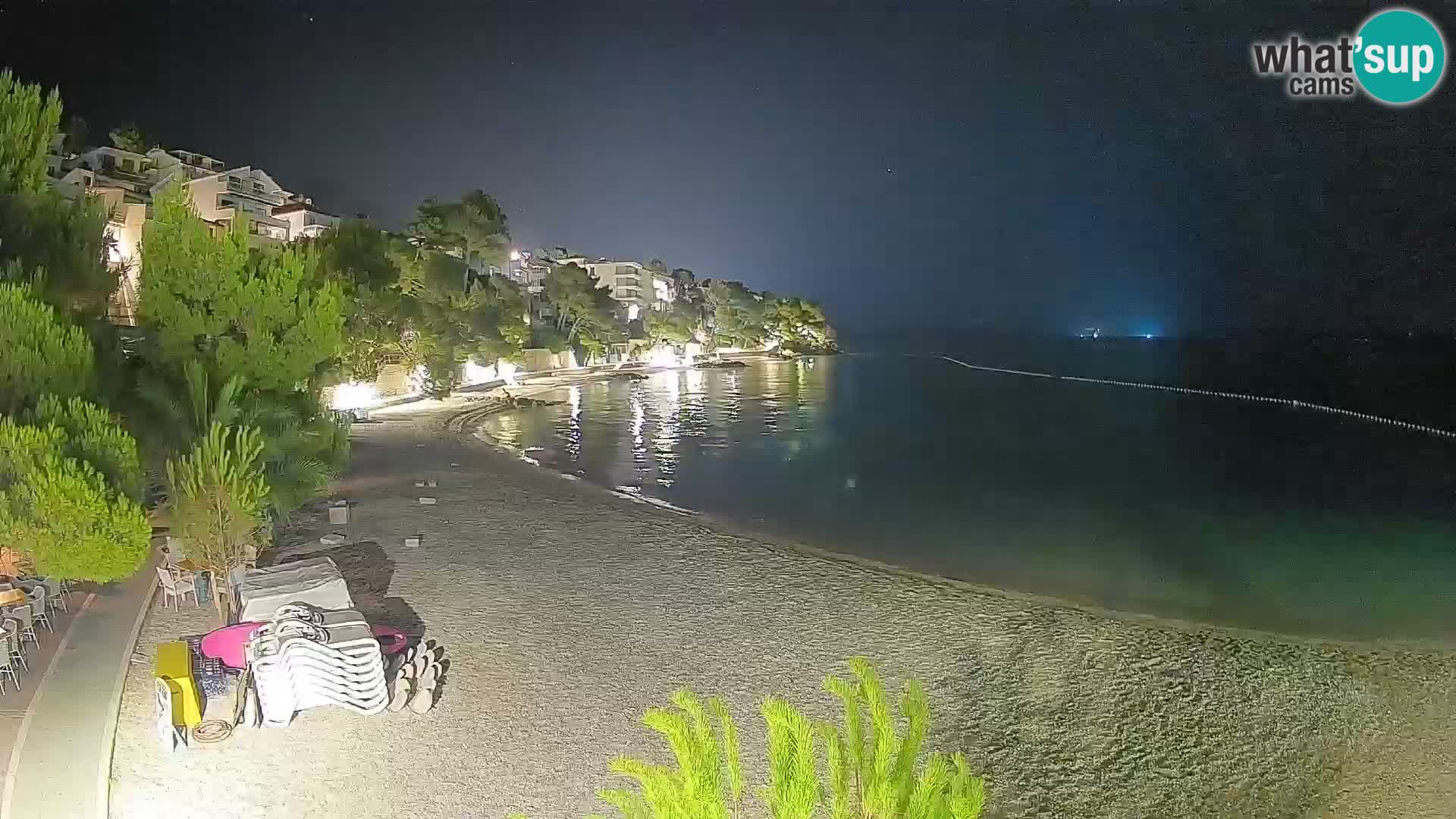 Web kamera Plaža Lučica Brela – Pogled uživo na jadransku obalu