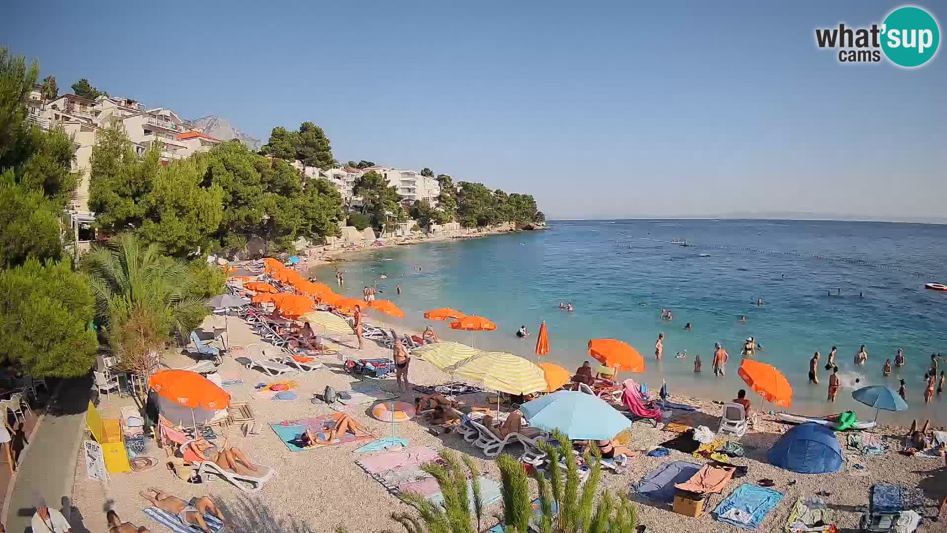 Webcam Lučica Strand Beach Brela – Liveblick von der Adriaküste