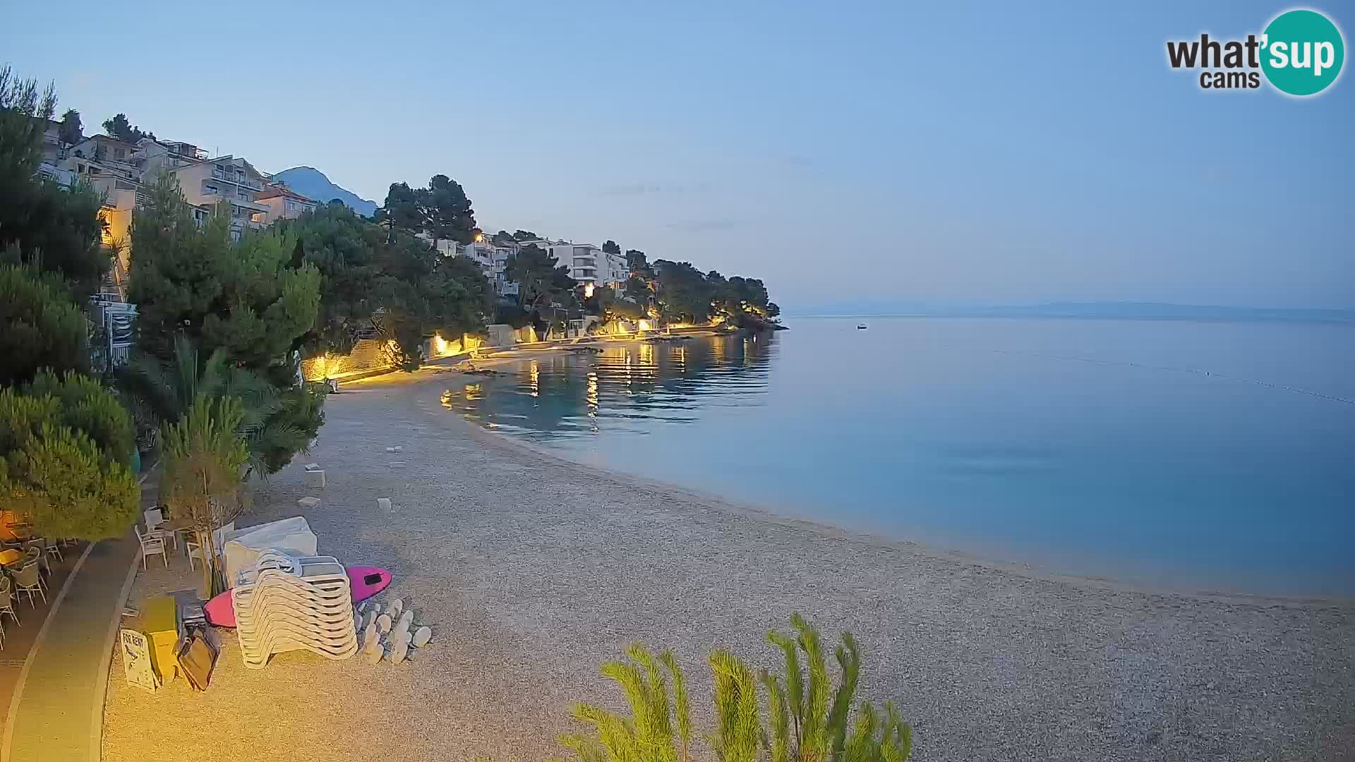 Webcam Plage Lučica Brela – Vue en direct sur la côte adriatique