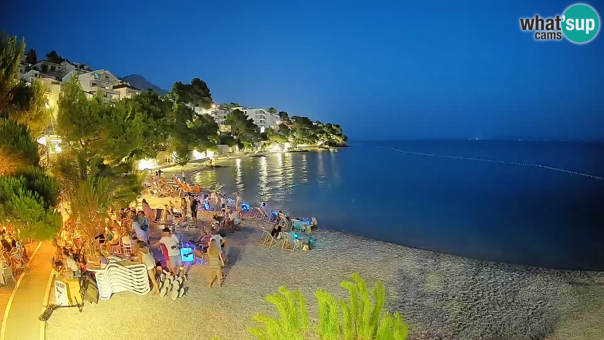 Webcam Lučica Strand Beach Brela – Liveblick von der Adriaküste
