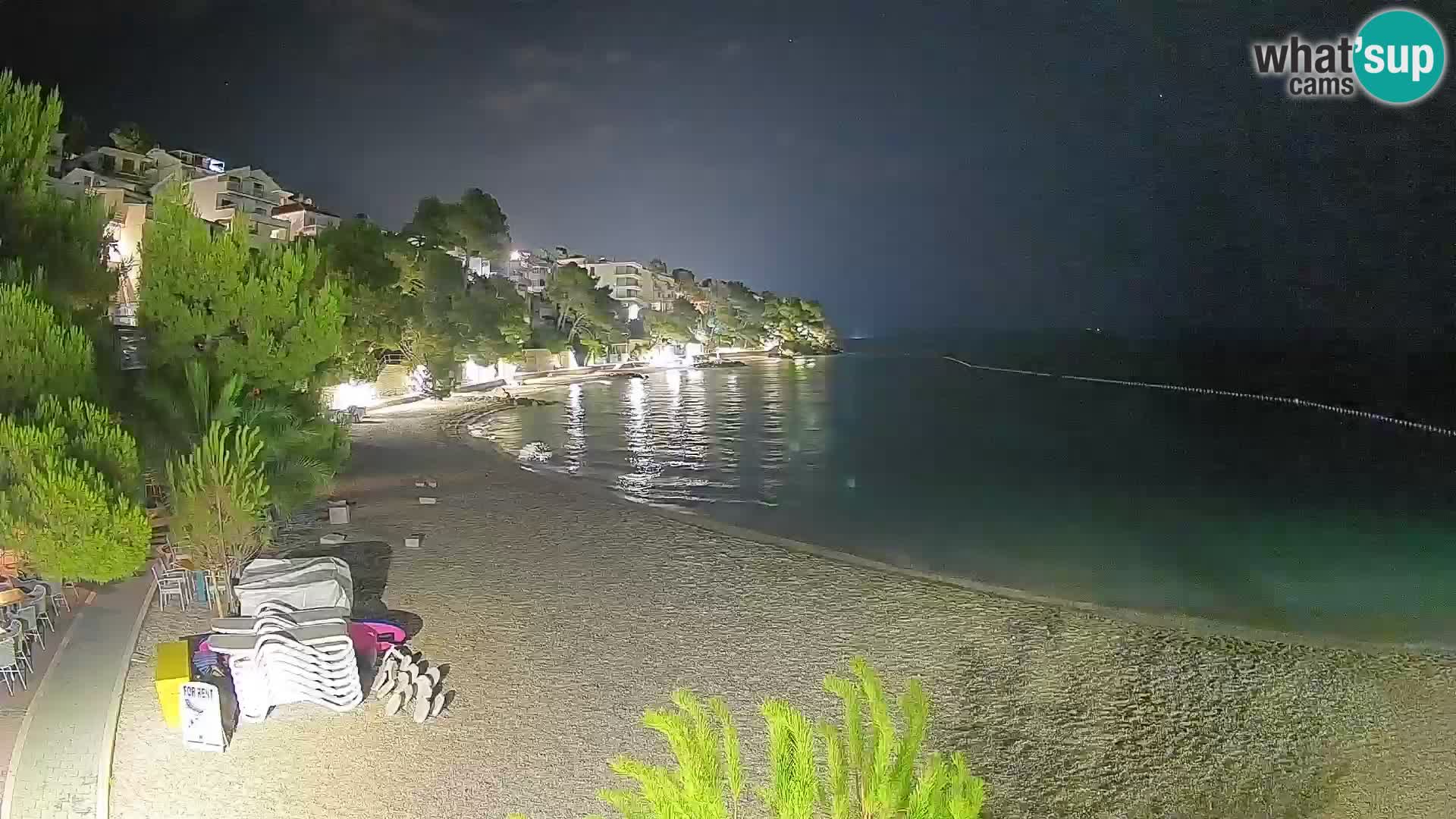 Webcam Plage Lučica Brela – Vue en direct sur la côte adriatique