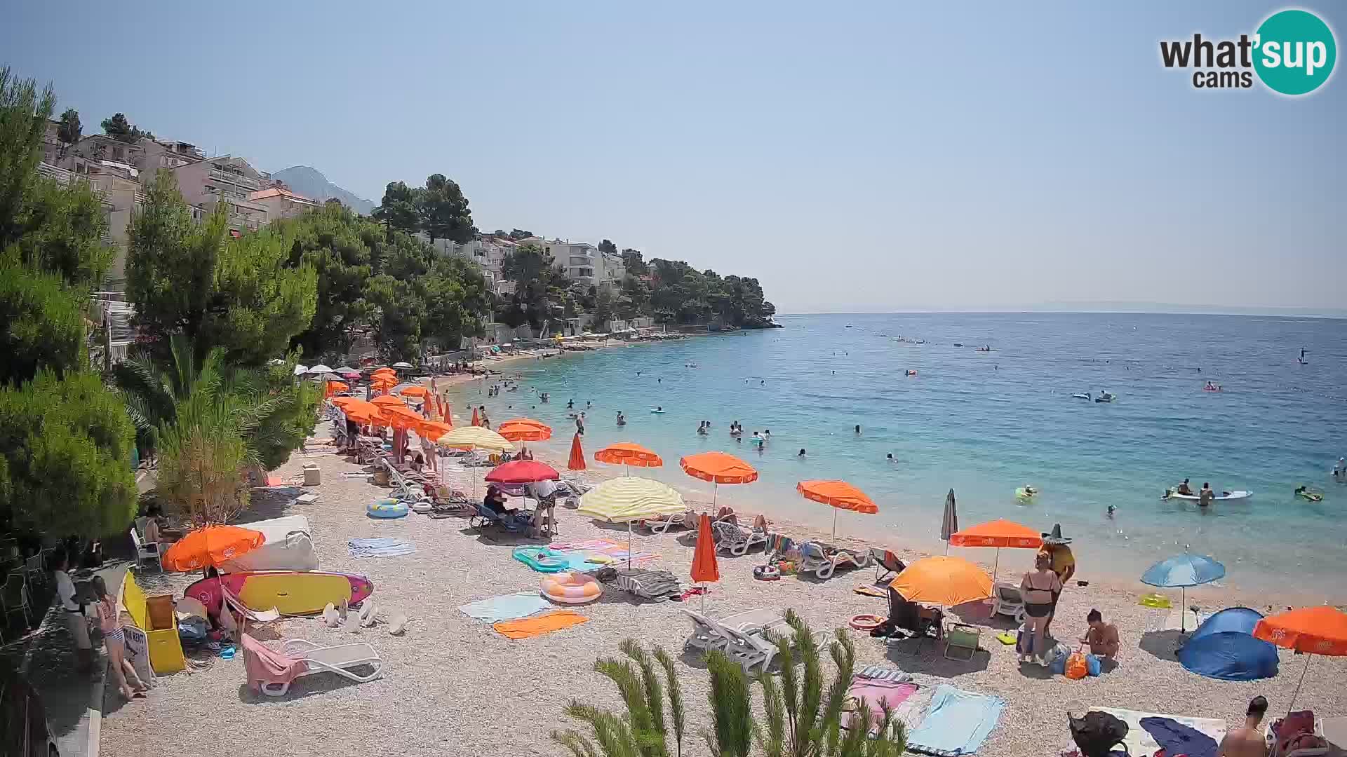 Webcam Plage Lučica Brela – Vue en direct sur la côte adriatique