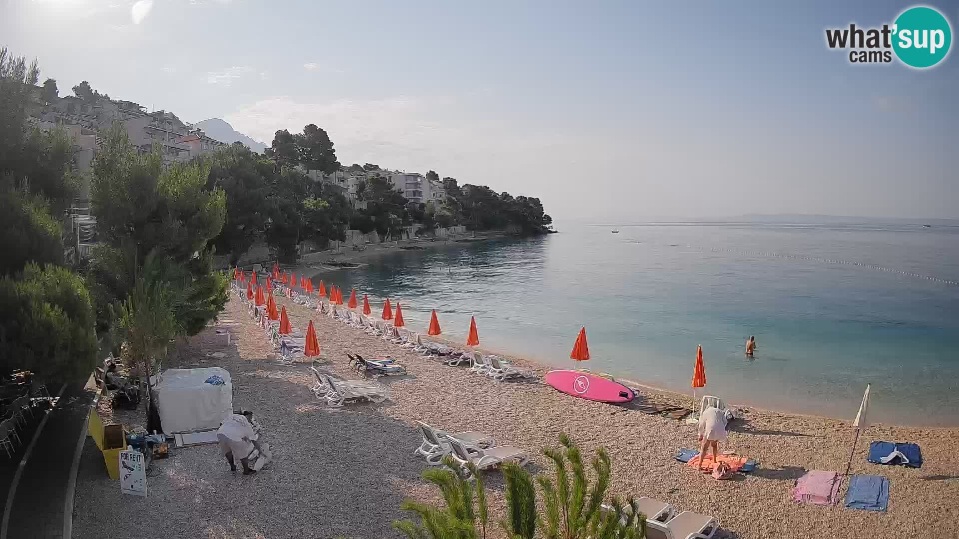 Webcam Plage Lučica Brela – Vue en direct sur la côte adriatique