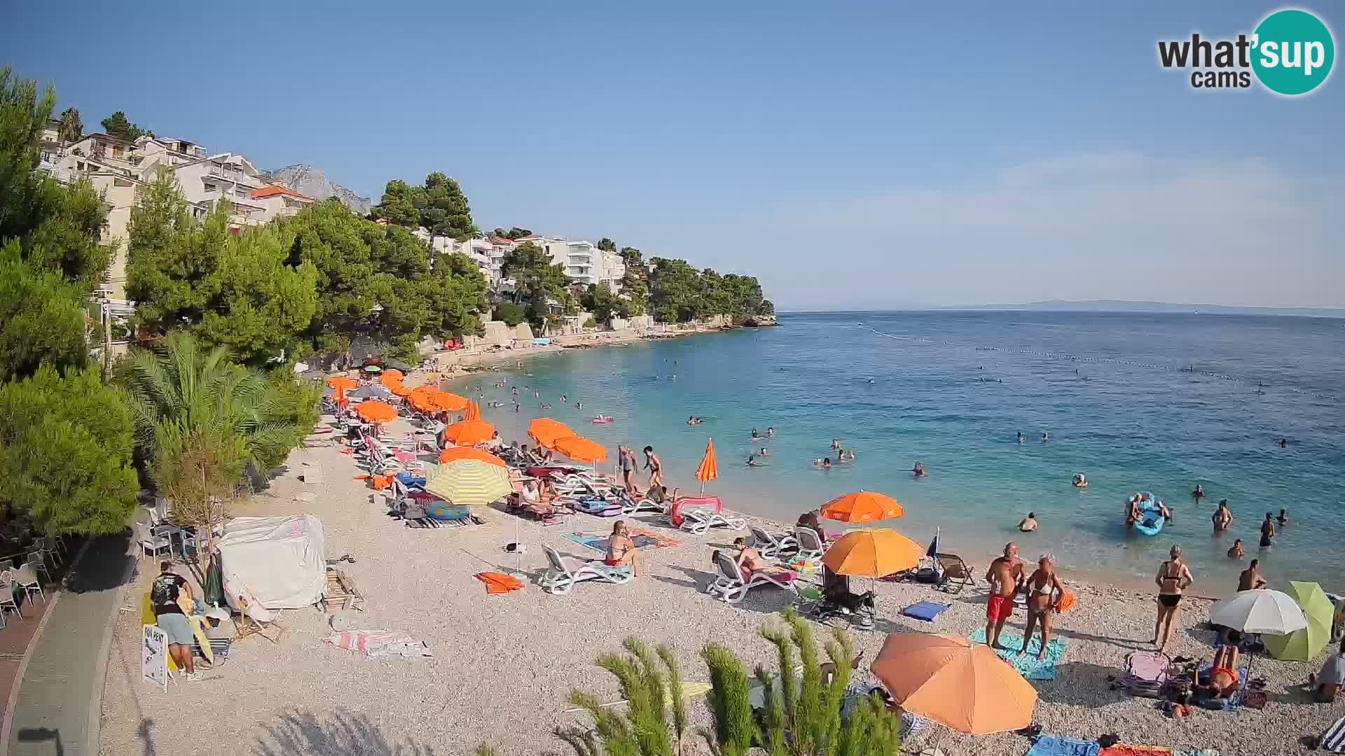 Webcam Lučica Strand Beach Brela – Liveblick von der Adriaküste