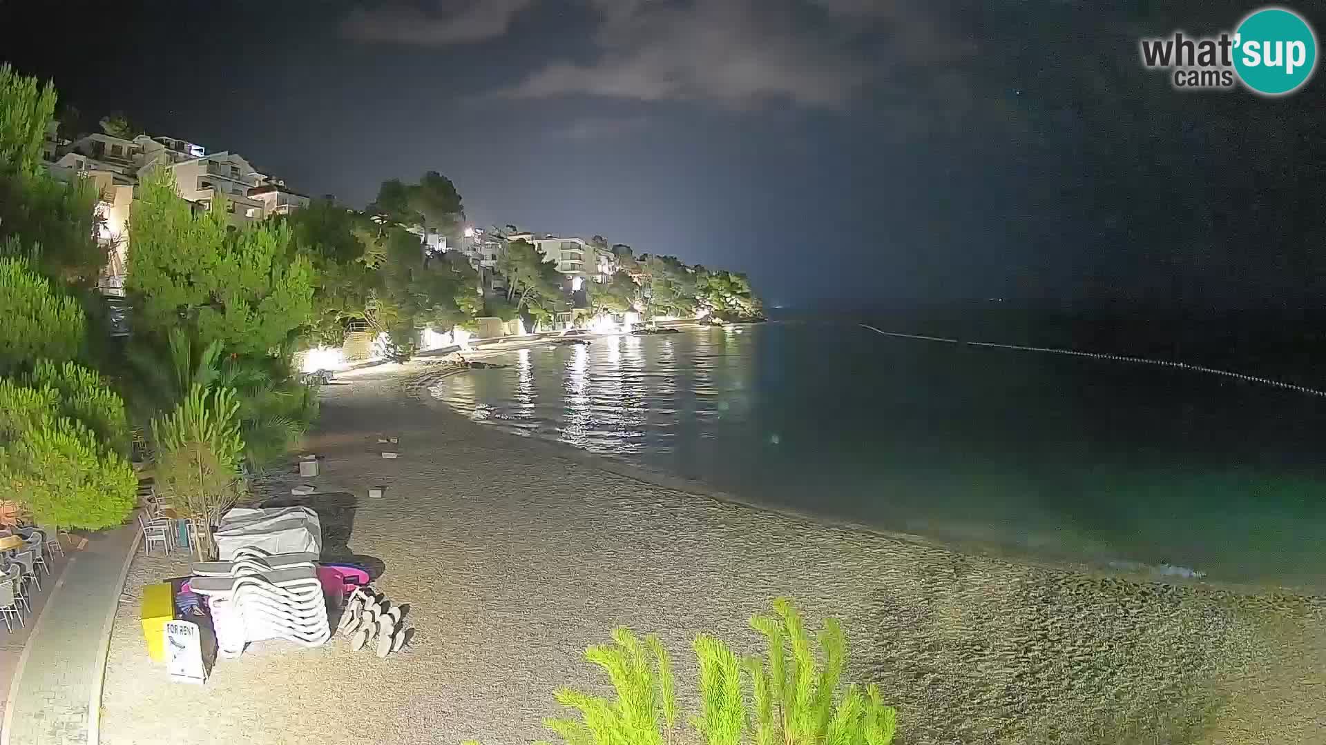 Webcam Plage Lučica Brela – Vue en direct sur la côte adriatique