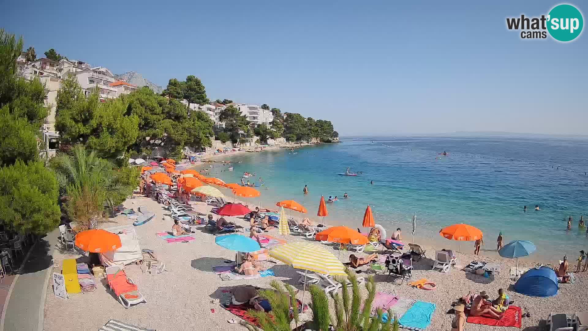 Webcam Lučica Strand Beach Brela – Liveblick von der Adriaküste