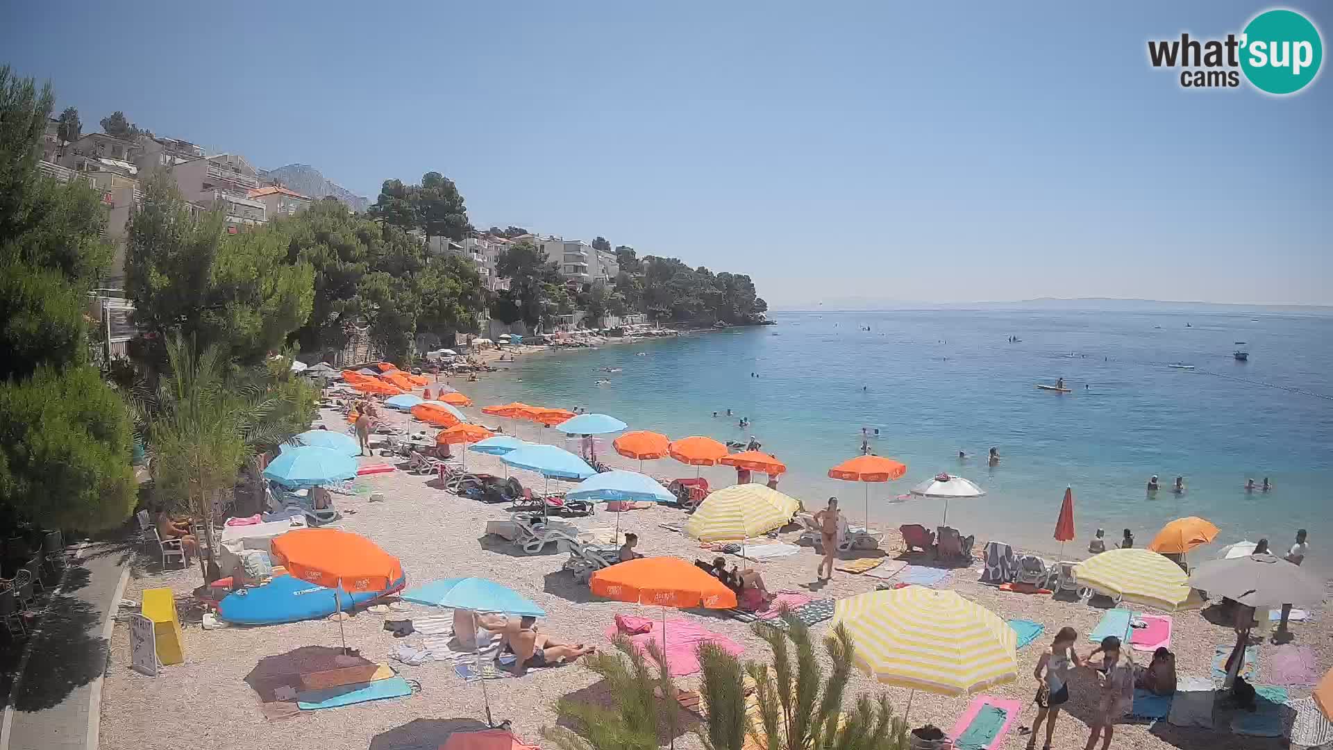 Webcam Spiaggia Lučica Brela – Vista live sulla costa adriatica