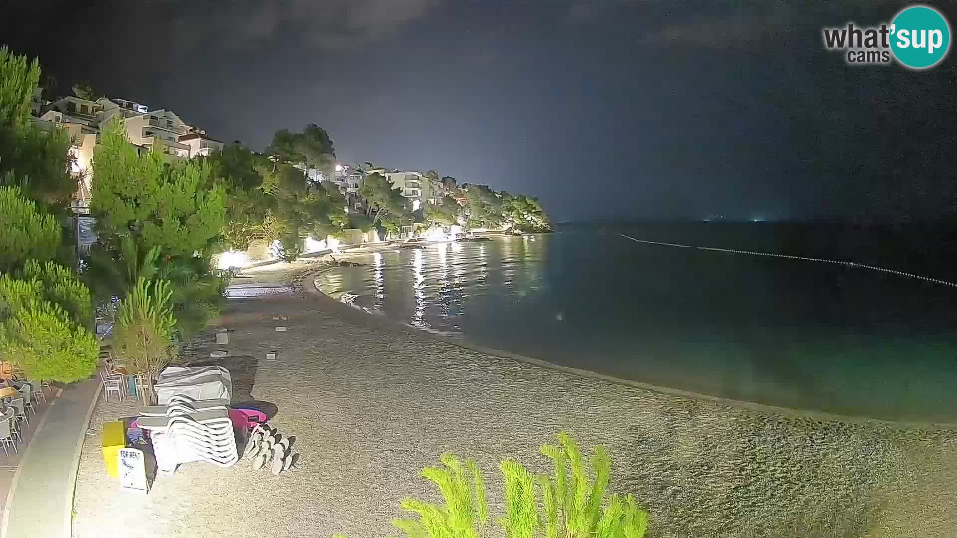 Spletna kamera Plaža Lučica Brela – Pogled v živo na Jadransko obalo