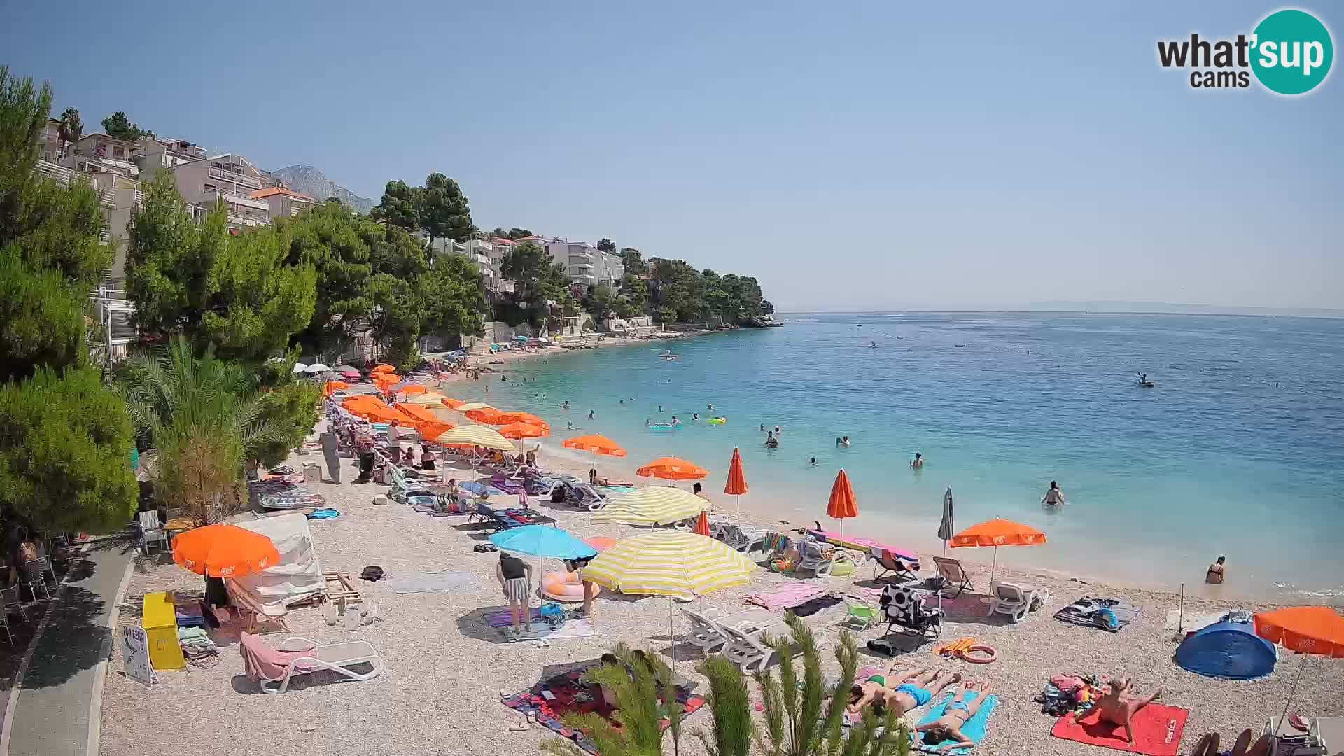 Webcam Lučica Strand Beach Brela – Liveblick von der Adriaküste