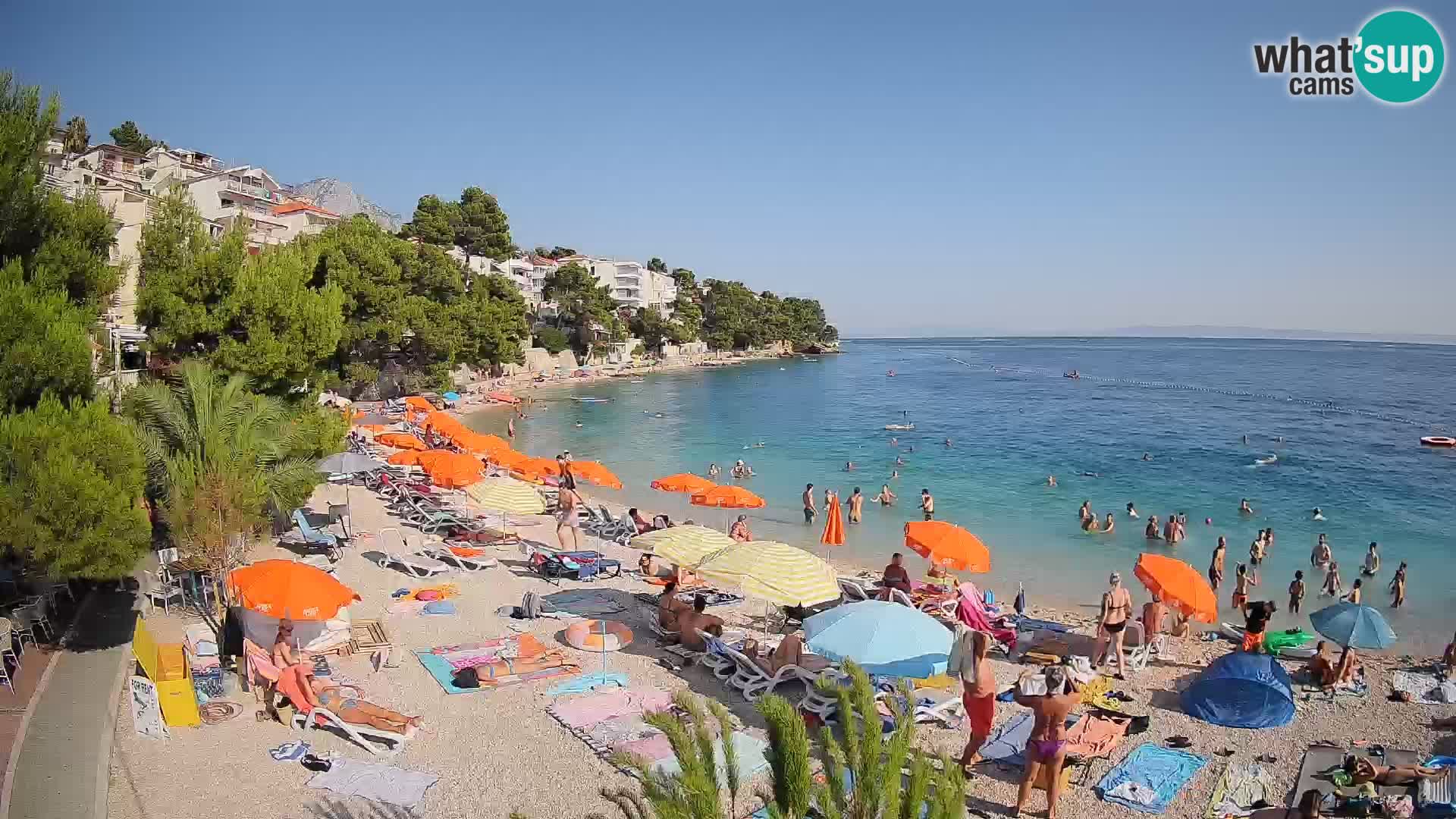 Webcam Plage Lučica Brela – Vue en direct sur la côte adriatique