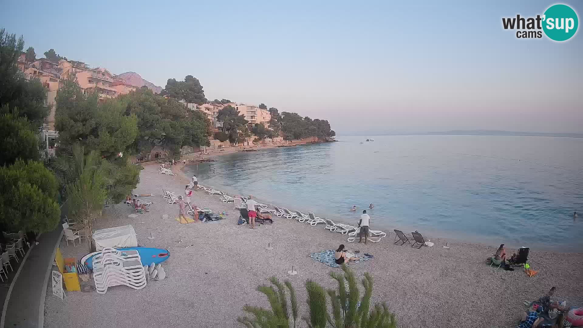 Spletna kamera Plaža Lučica Brela – Pogled v živo na Jadransko obalo