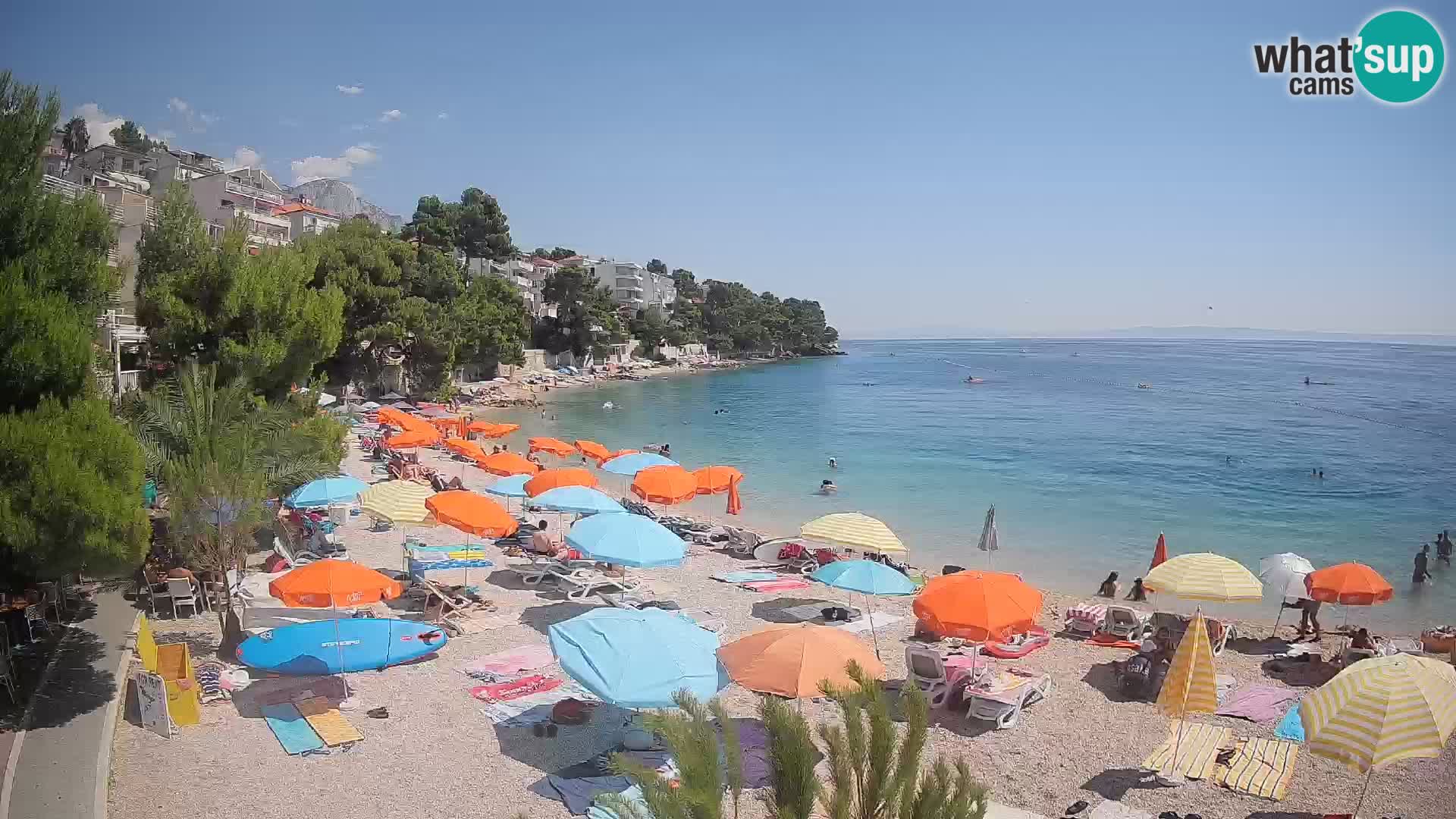 Webcam Plage Lučica Brela – Vue en direct sur la côte adriatique