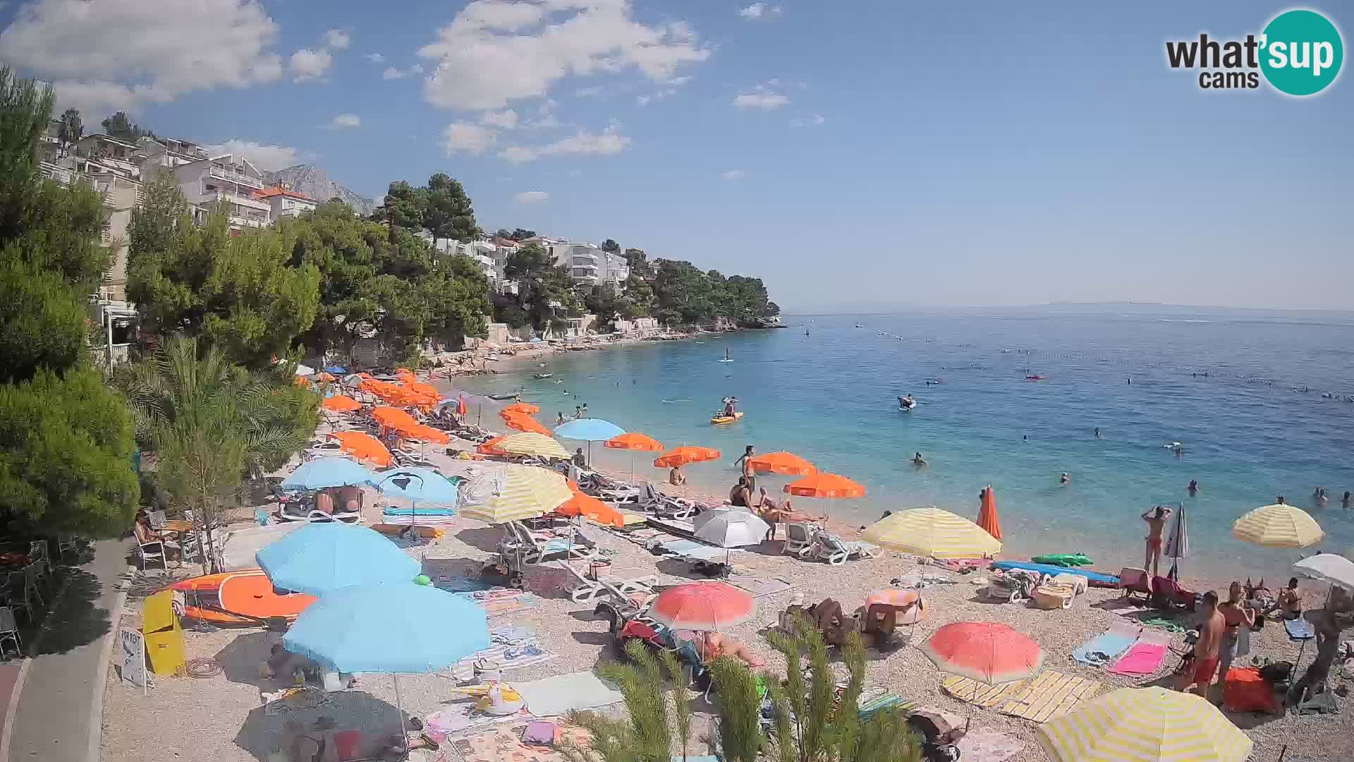Webcam Plage Lučica Brela – Vue en direct sur la côte adriatique