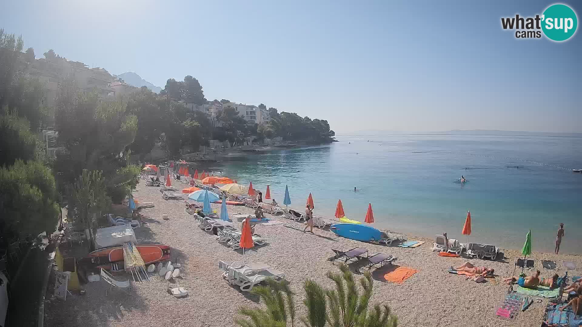 Spletna kamera Plaža Lučica Brela – Pogled v živo na Jadransko obalo
