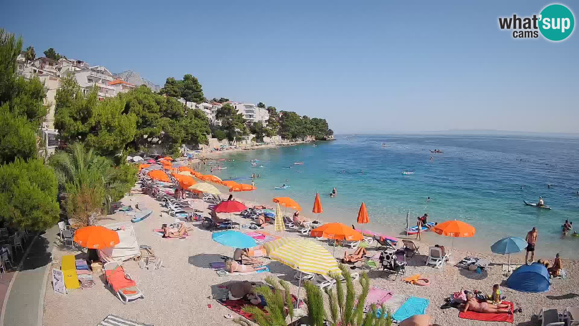 Webcam Plage Lučica Brela – Vue en direct sur la côte adriatique
