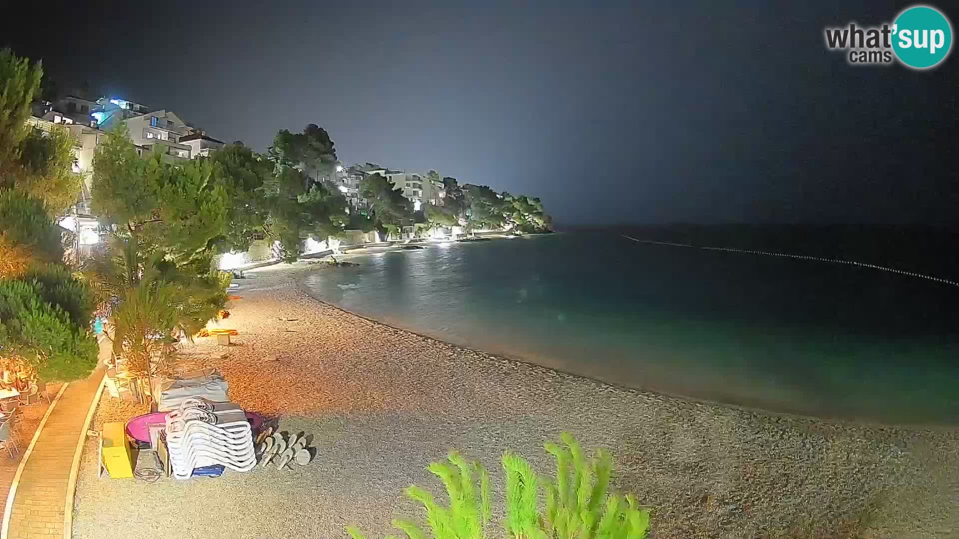 Webcam Plage Lučica Brela – Vue en direct sur la côte adriatique