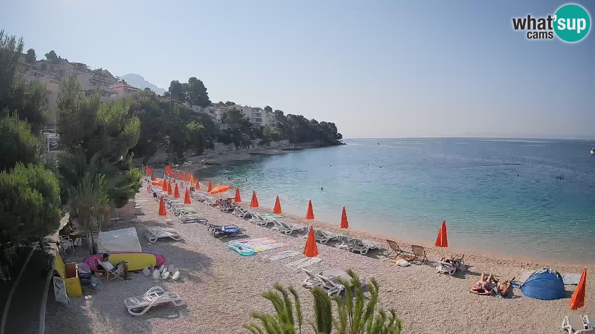 Webcam Lučica Strand Beach Brela – Liveblick von der Adriaküste