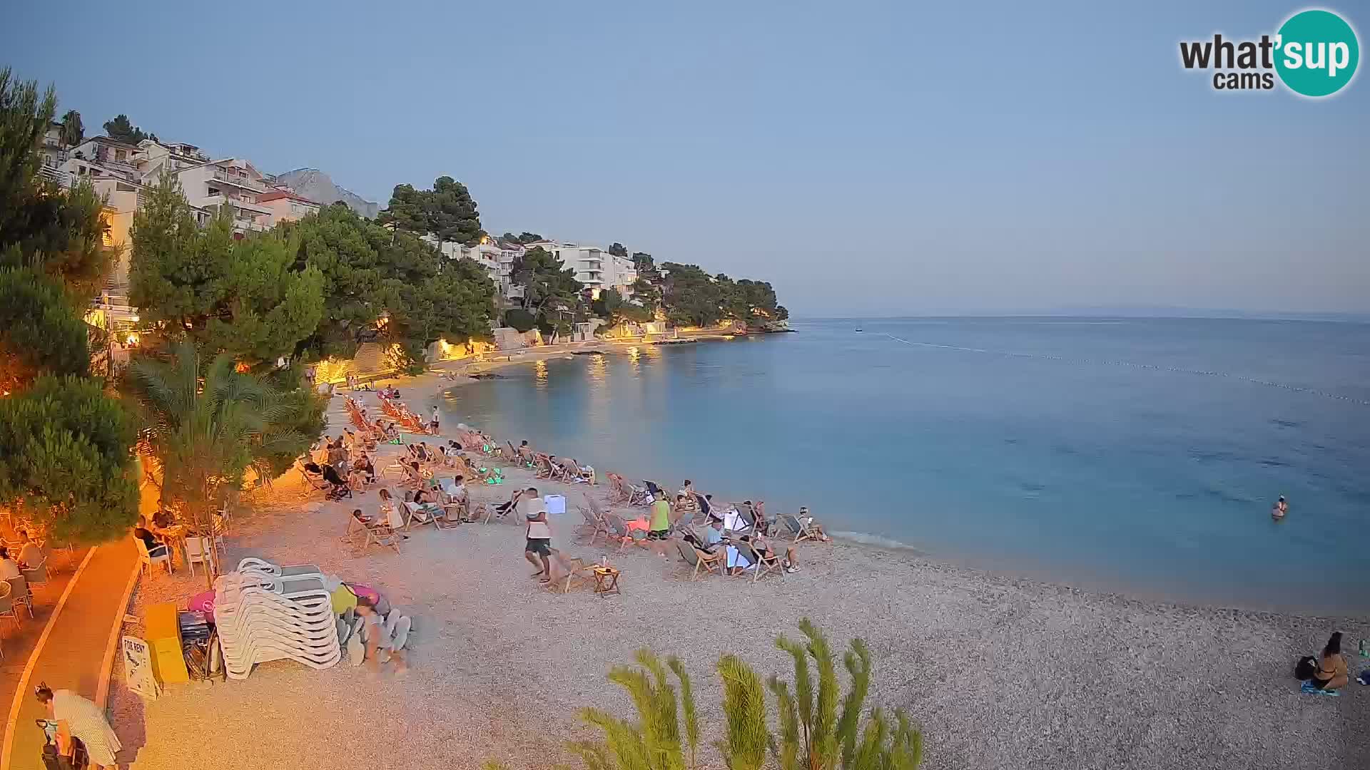 Webcam Lučica Strand Beach Brela – Liveblick von der Adriaküste