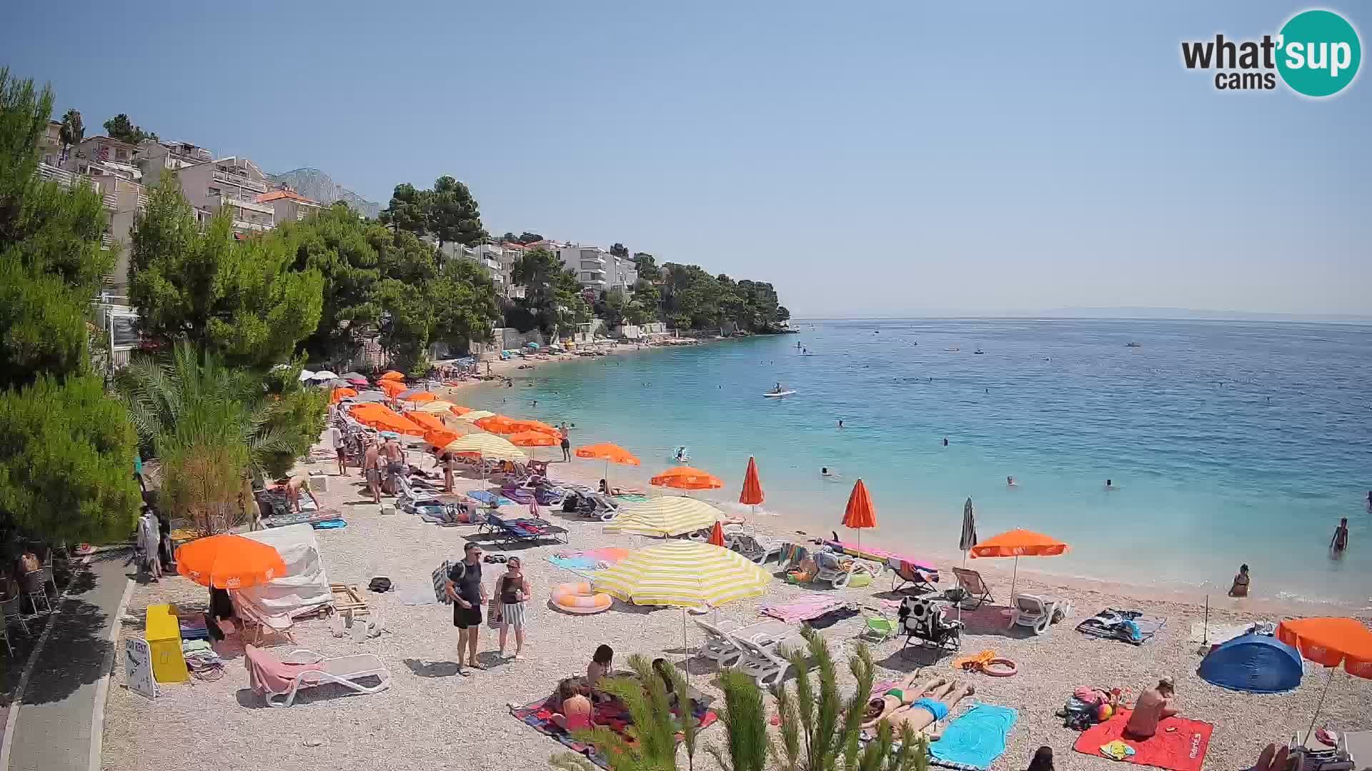 Webcam Spiaggia Lučica Brela – Vista live sulla costa adriatica
