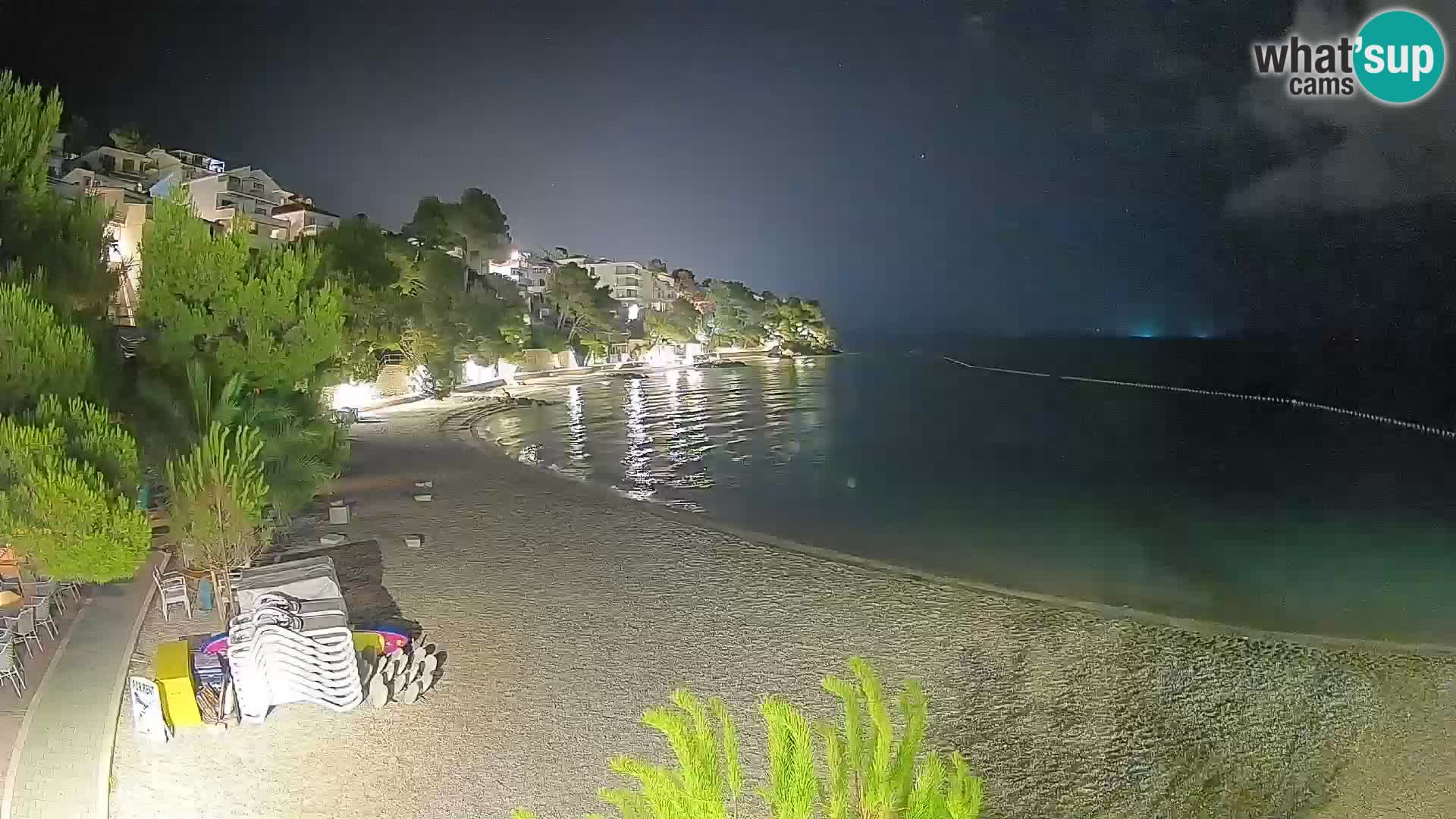 Webcam Lučica Strand Beach Brela – Liveblick von der Adriaküste