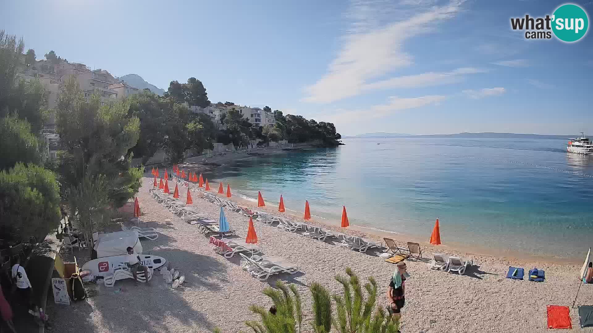 Webcam Plage Lučica Brela – Vue en direct sur la côte adriatique
