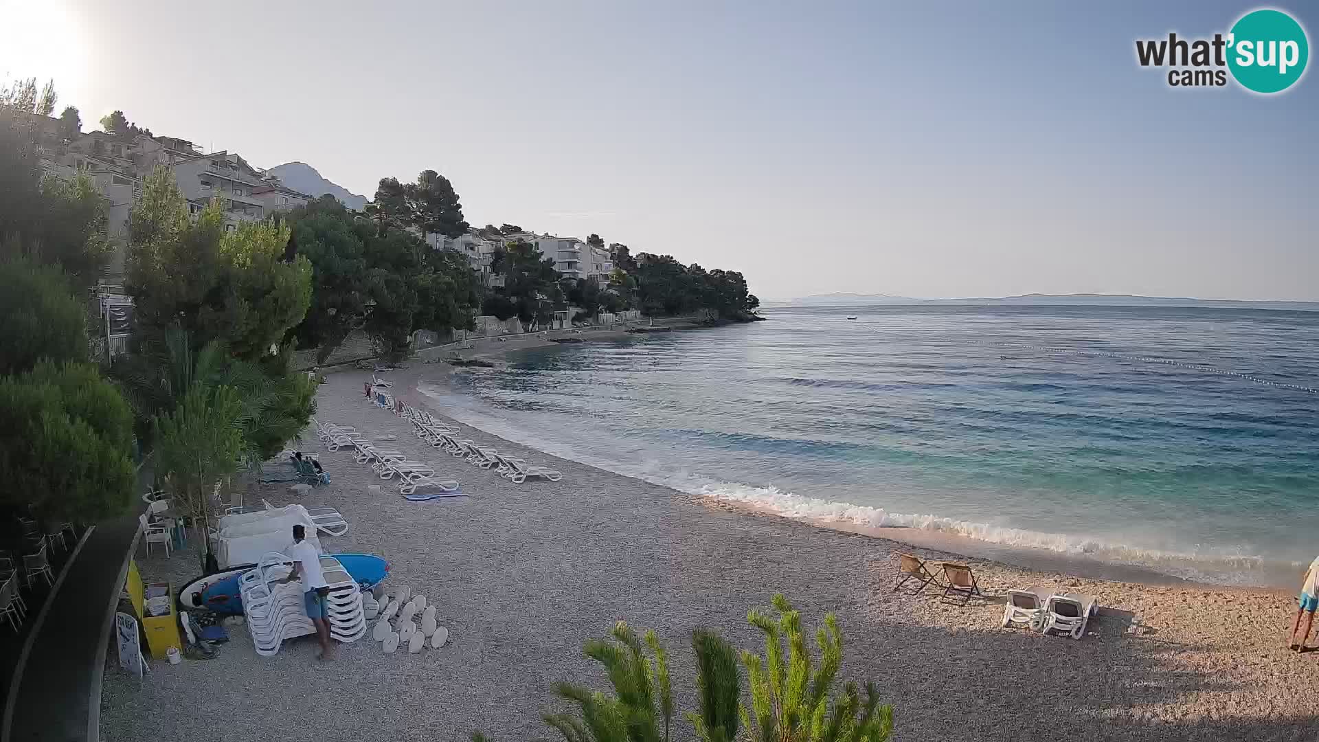 Webcam Lučica Strand Beach Brela – Liveblick von der Adriaküste