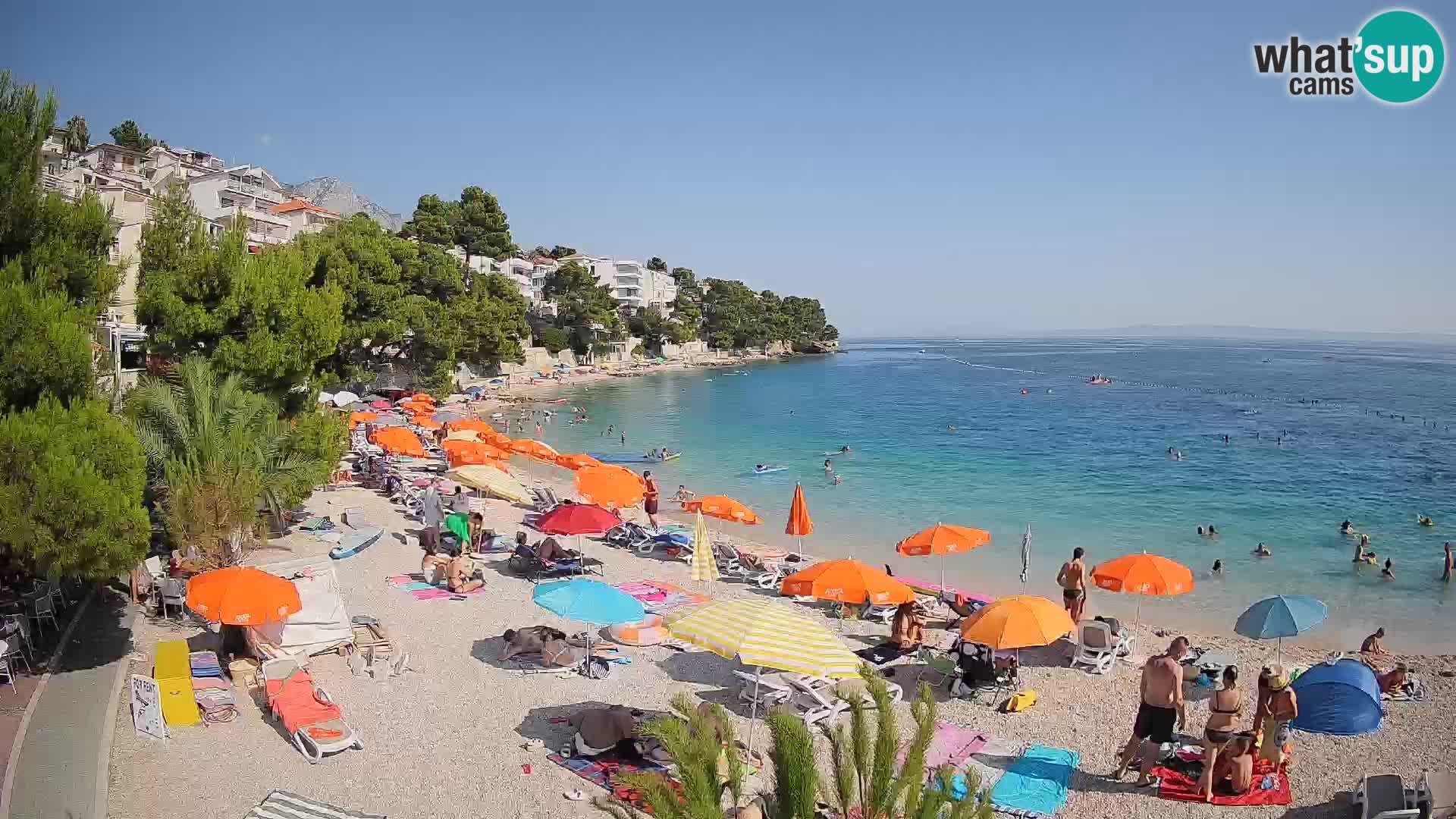 Webcam Plage Lučica Brela – Vue en direct sur la côte adriatique