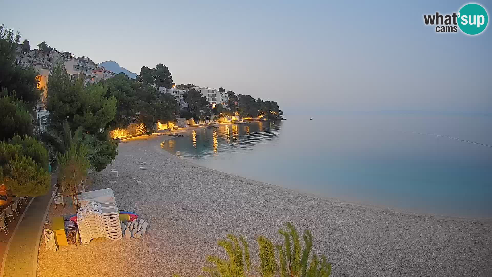 Webcam Spiaggia Lučica Brela – Vista live sulla costa adriatica