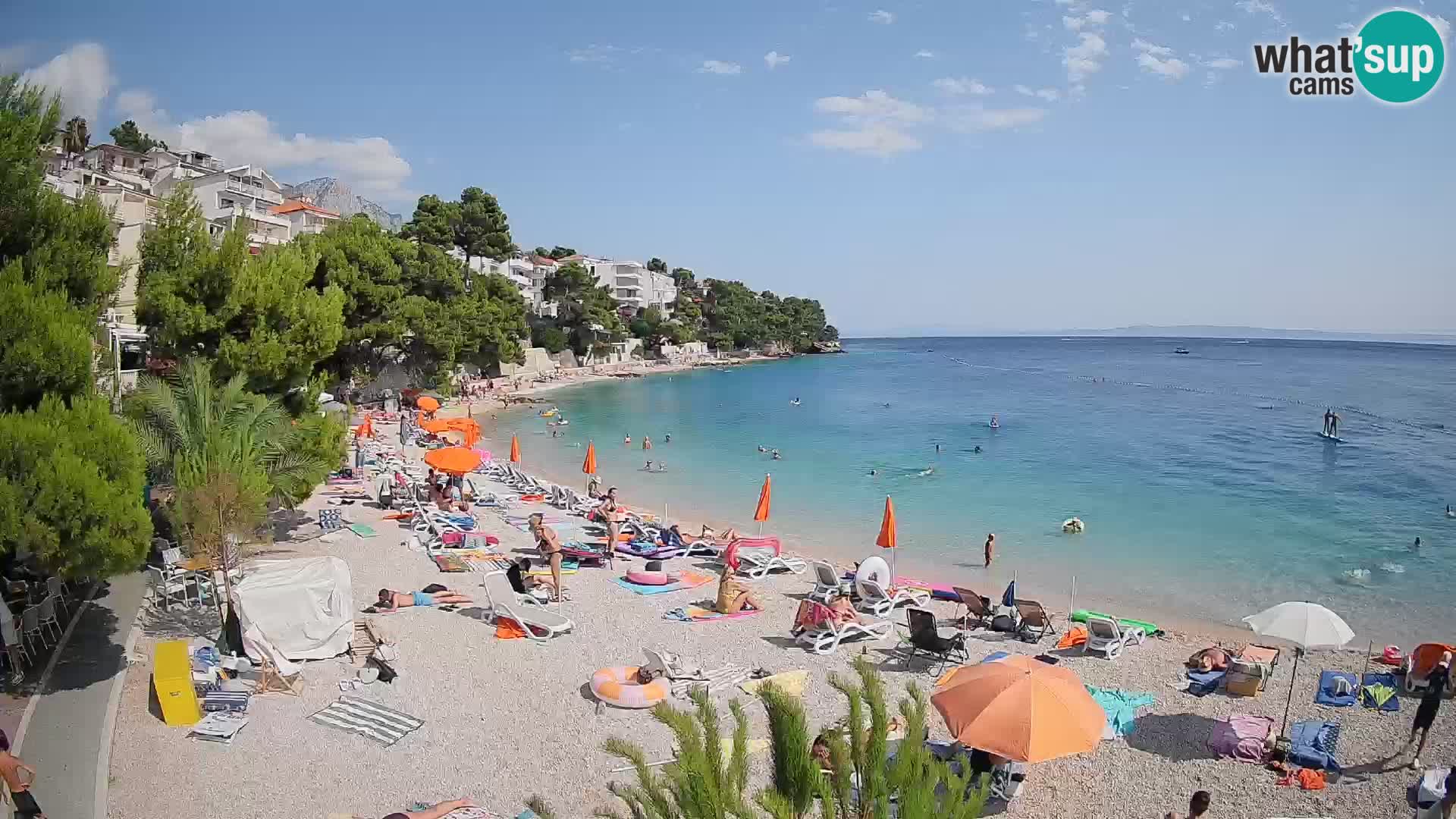 Webcam Plage Lučica Brela – Vue en direct sur la côte adriatique