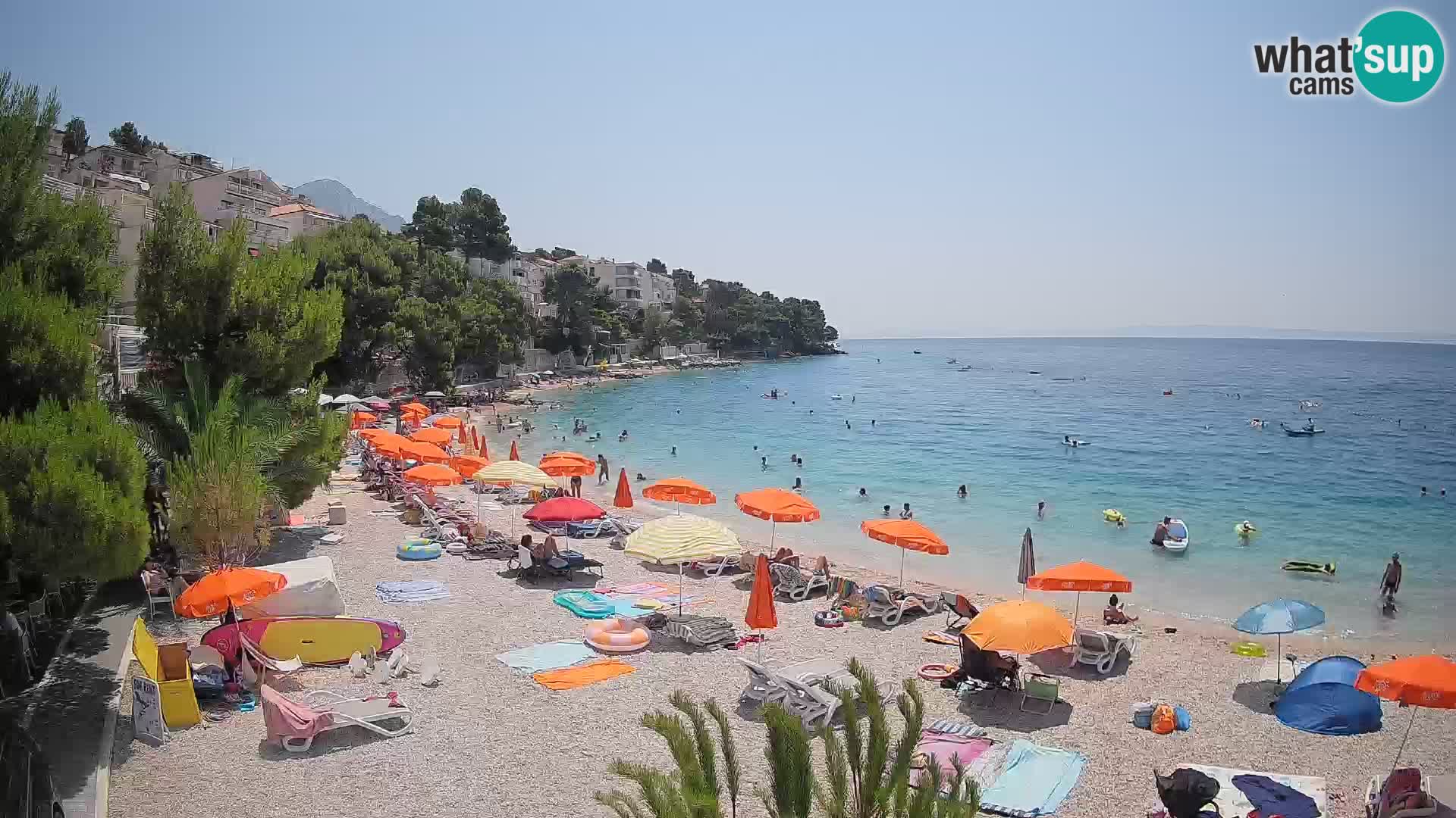 Webcam Plage Lučica Brela – Vue en direct sur la côte adriatique