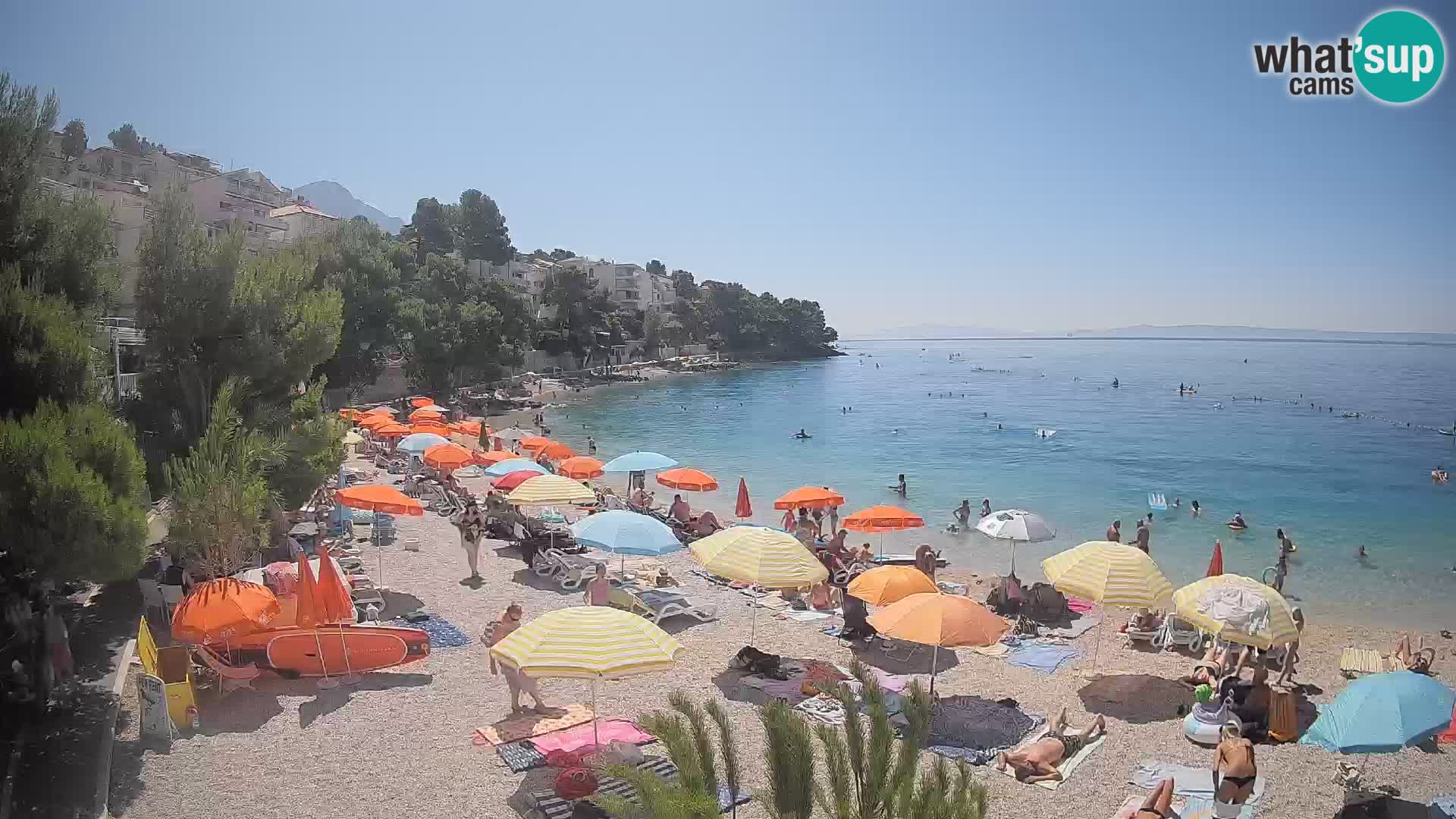 Webcam Playa Lučica Brela – Vista en directo de la costa adriática