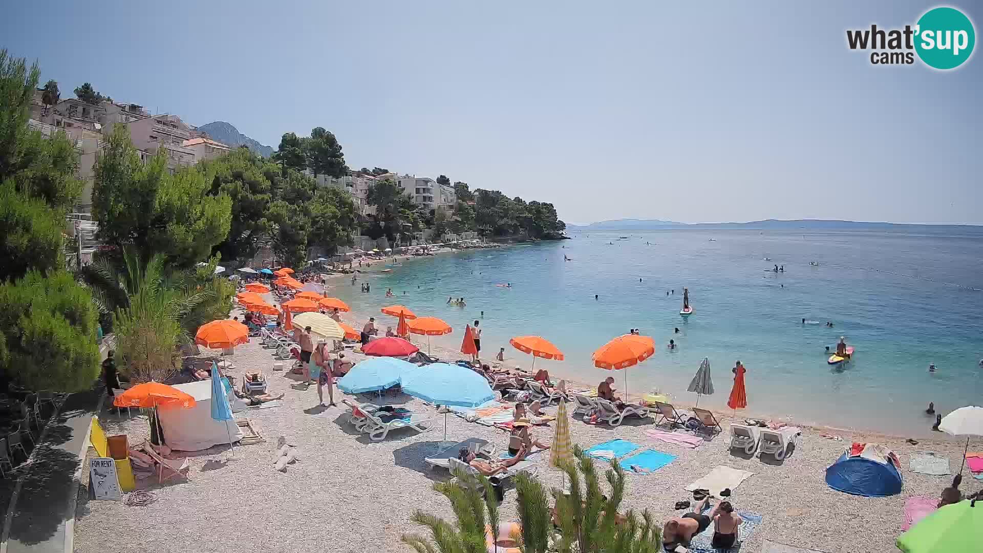 Webcam Lučica Strand Beach Brela – Liveblick von der Adriaküste