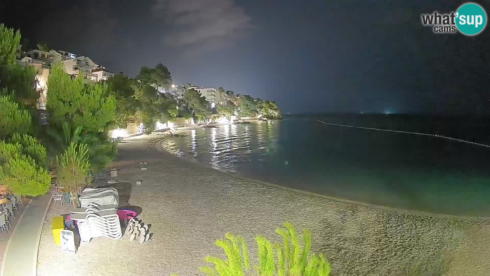 Webcam Lučica Strand Beach Brela – Liveblick von der Adriaküste