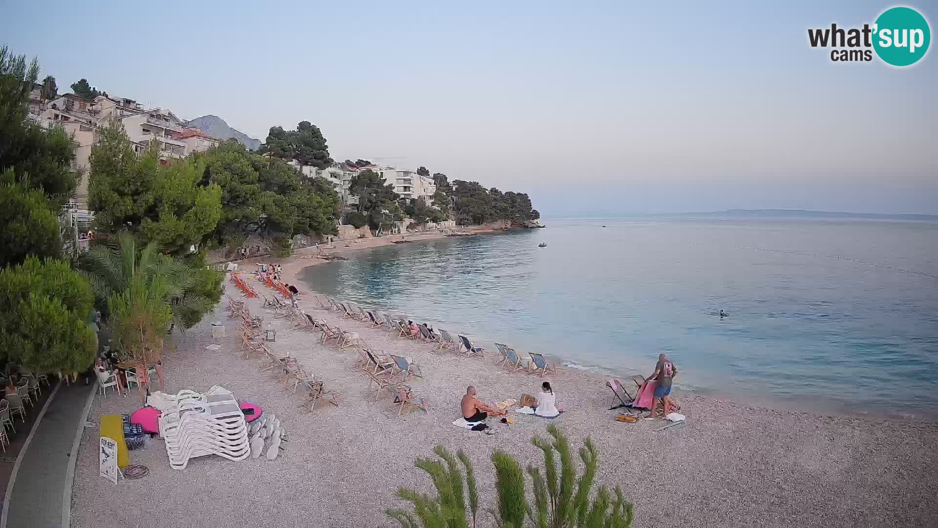 Webcam Lučica Strand Beach Brela – Liveblick von der Adriaküste