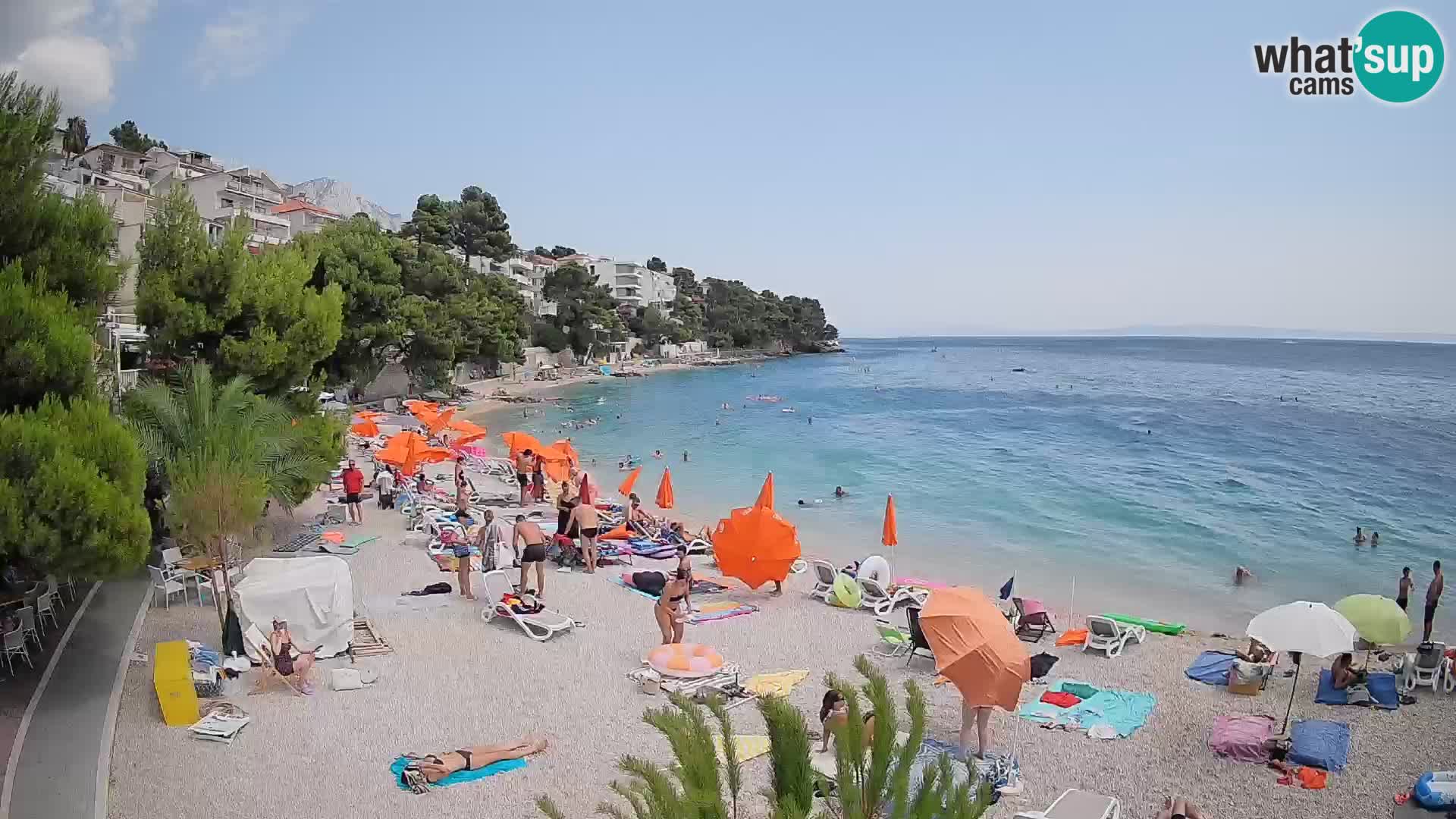 Web kamera Plaža Lučica Brela – Pogled uživo na jadransku obalu