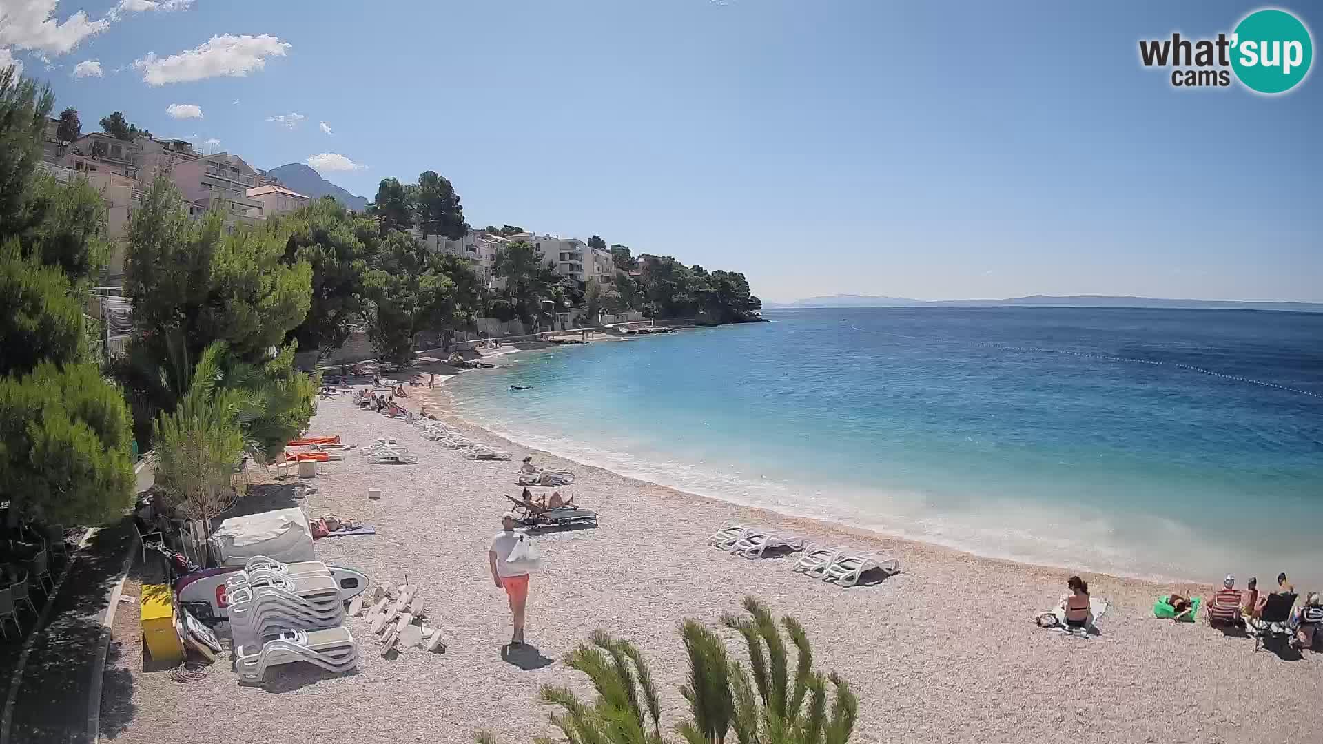 Webcam Lučica Strand Beach Brela – Liveblick von der Adriaküste