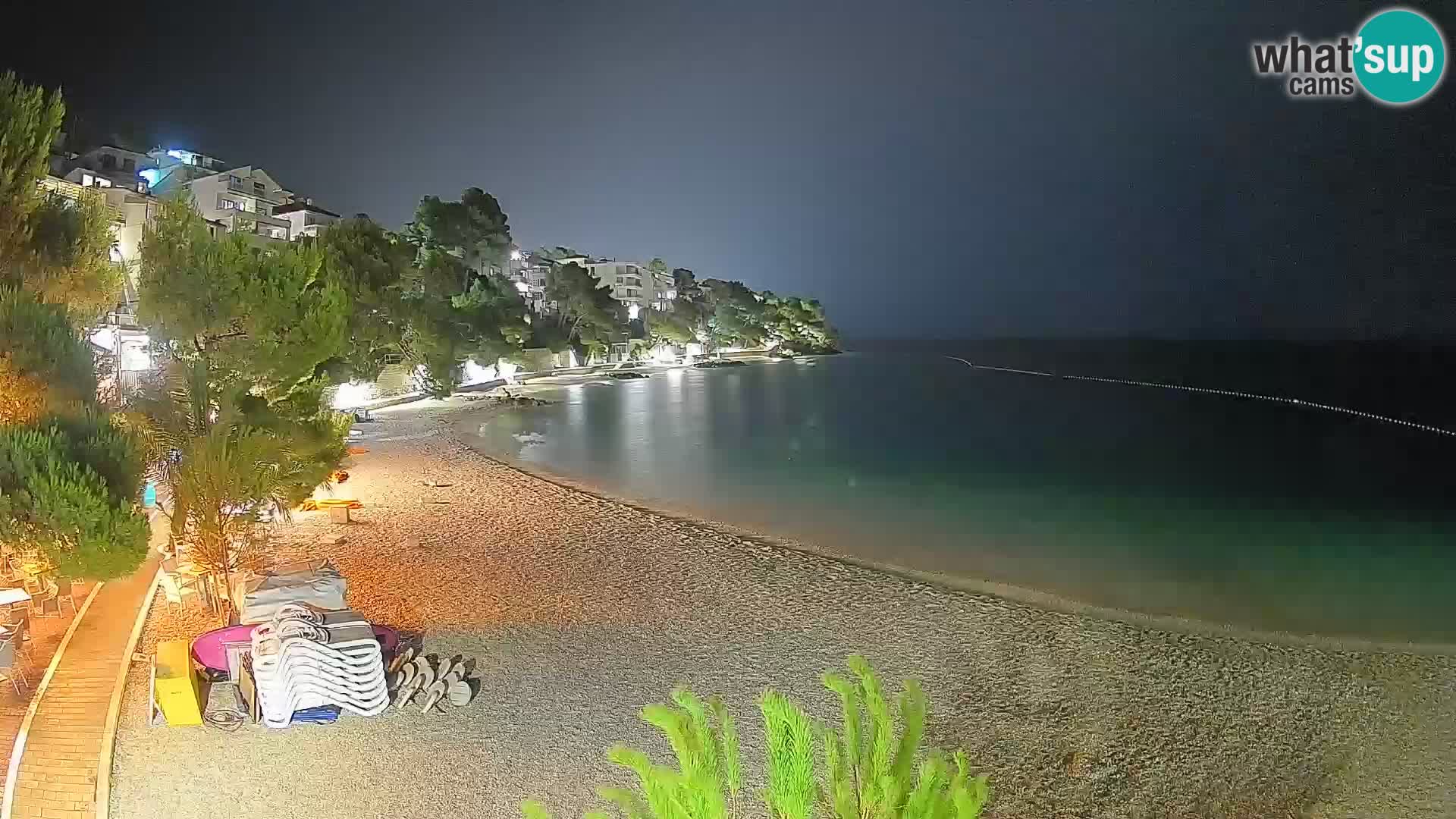 Web kamera Plaža Lučica Brela – Pogled uživo na jadransku obalu