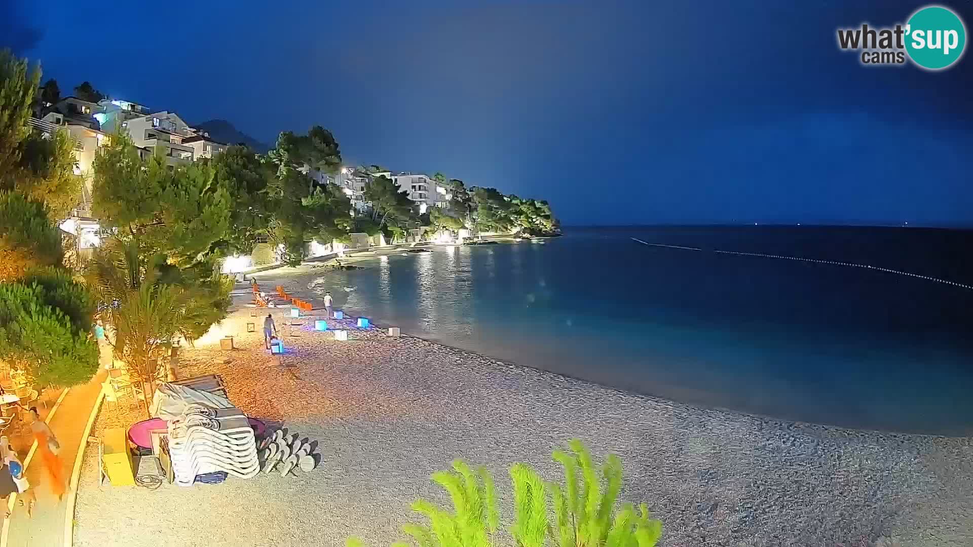 Web kamera Plaža Lučica Brela – Pogled uživo na jadransku obalu