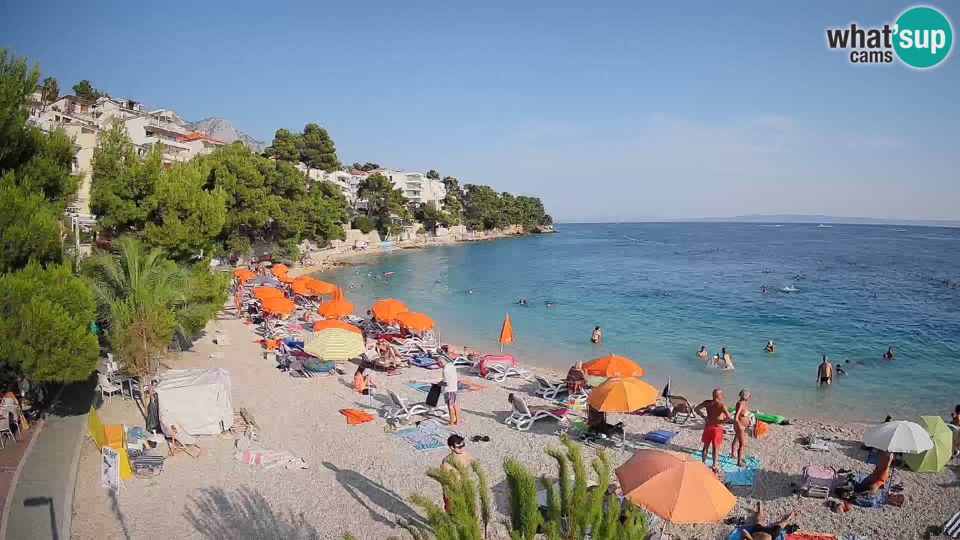 Webcam Plage Lučica Brela – Vue en direct sur la côte adriatique