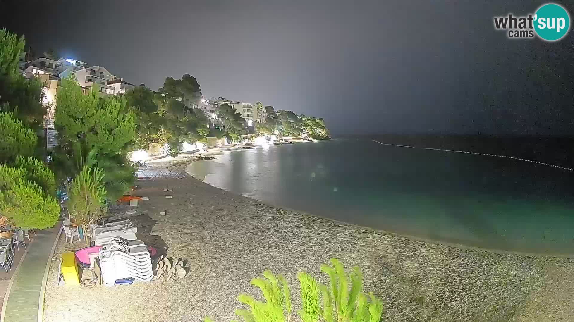 Webcam Lučica Strand Beach Brela – Liveblick von der Adriaküste