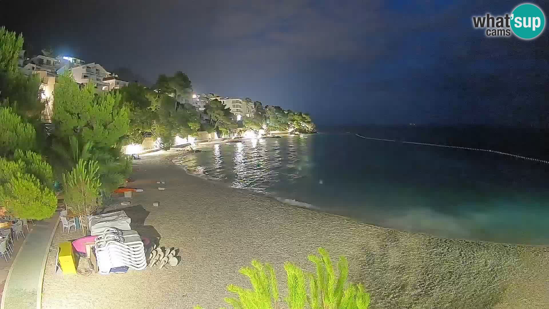 Spletna kamera Plaža Lučica Brela – Pogled v živo na Jadransko obalo