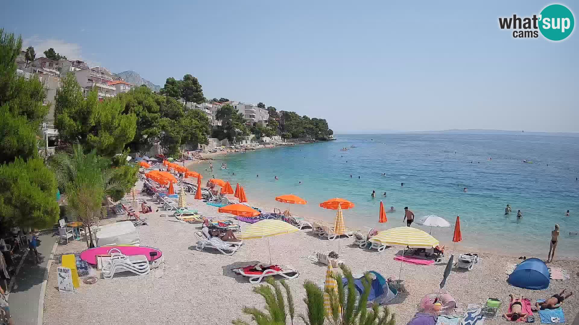 Webcam Playa Lučica Brela – Vista en directo de la costa adriática