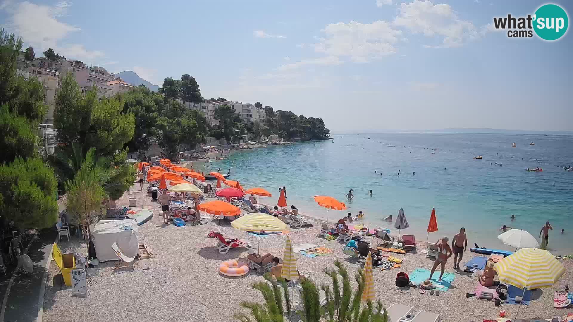 Spletna kamera Plaža Lučica Brela – Pogled v živo na Jadransko obalo