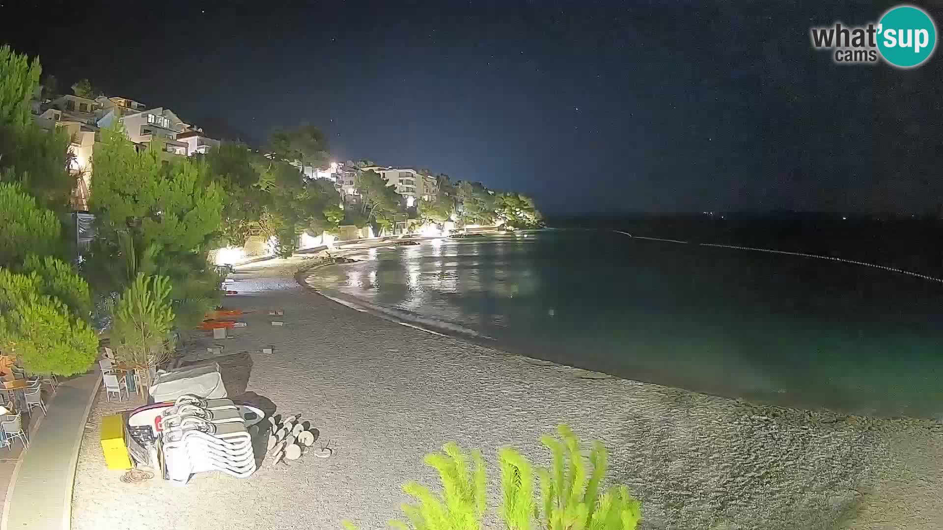 Webcam Lučica Strand Beach Brela – Liveblick von der Adriaküste