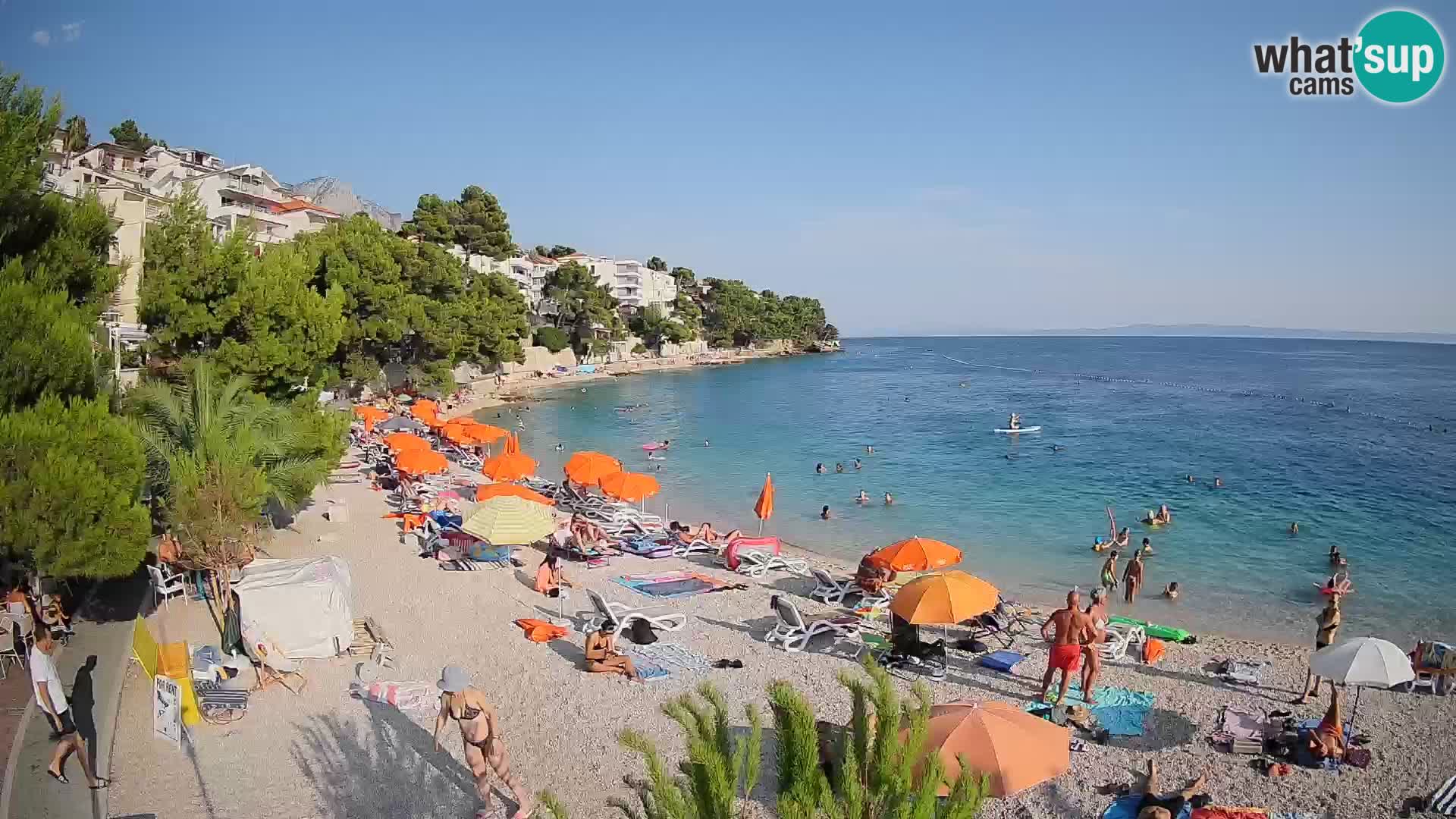 Webcam Plage Lučica Brela – Vue en direct sur la côte adriatique