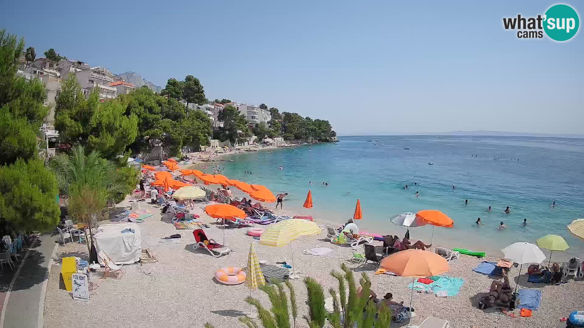 Webcam Lučica Strand Beach Brela – Liveblick von der Adriaküste